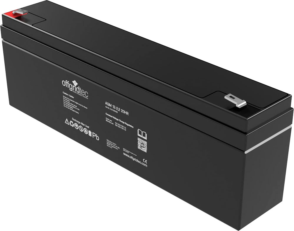 offgridtec Akku »AGM-Batterie 12V/2,2Ah 20HR«, 12 V, Solar Batterie Akku Extrem zyklenfest