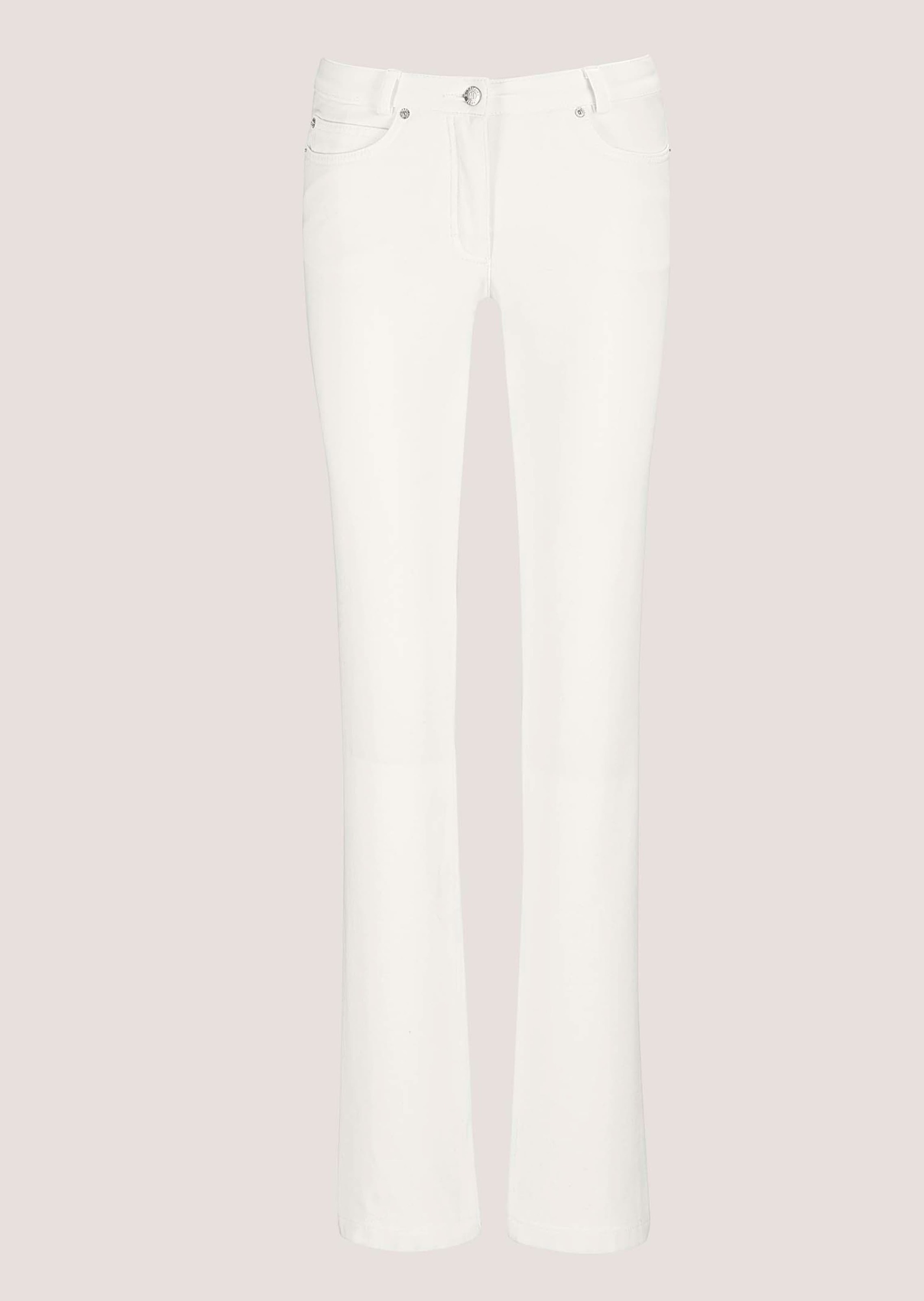 MADELEINE Regular-fit-Jeans "Denimhose Schmale Jeans im Five-Pocket-Style" Mit "M"-Stickerei auf der Gesäßtasche