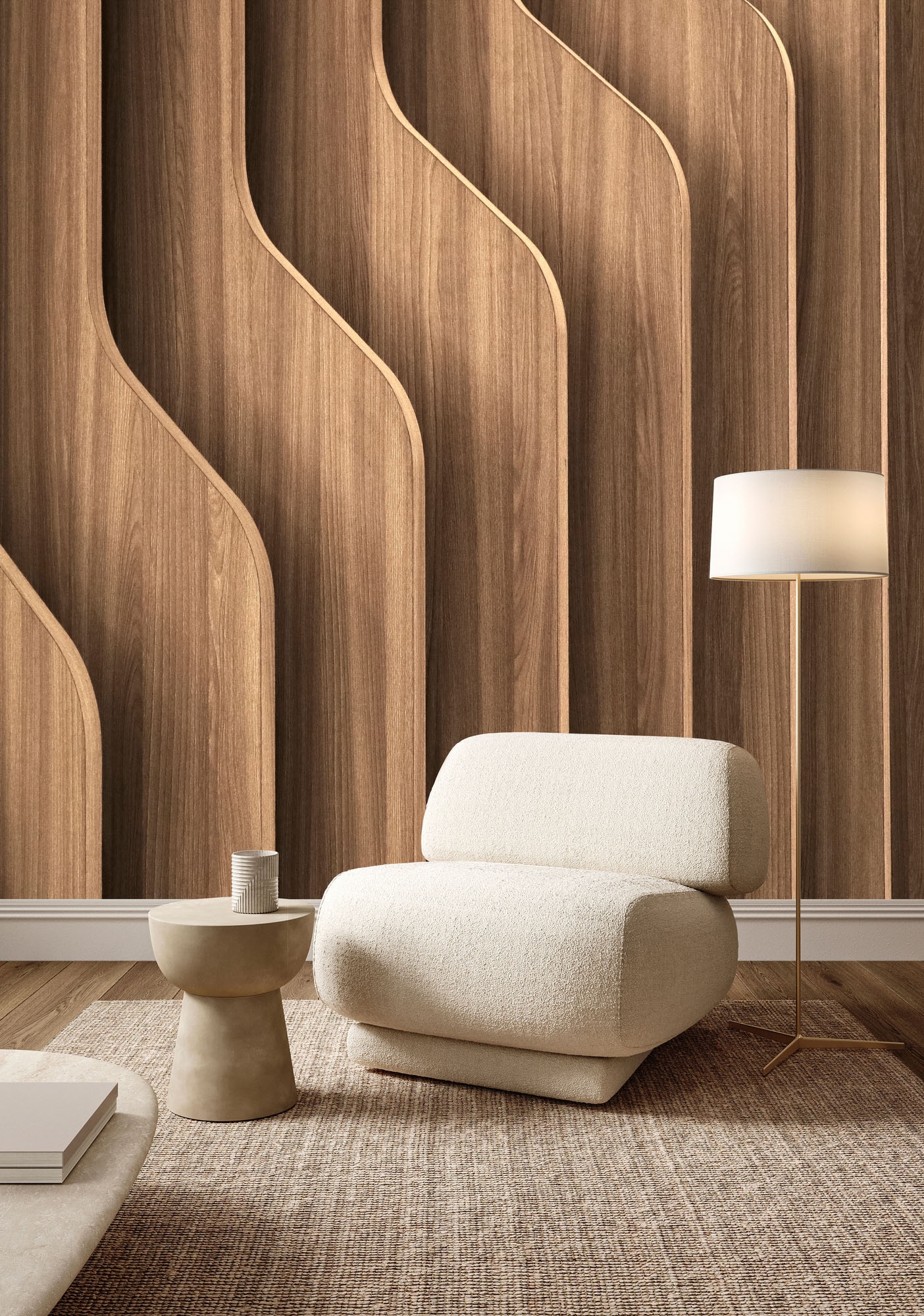 living walls Fototapete »Walls by Patel 5 Fototapete 3D-Holzpaneele« 3D-Optik glatt 3D-Holzpaneele auf 200 g/m² Premium-Vlies
