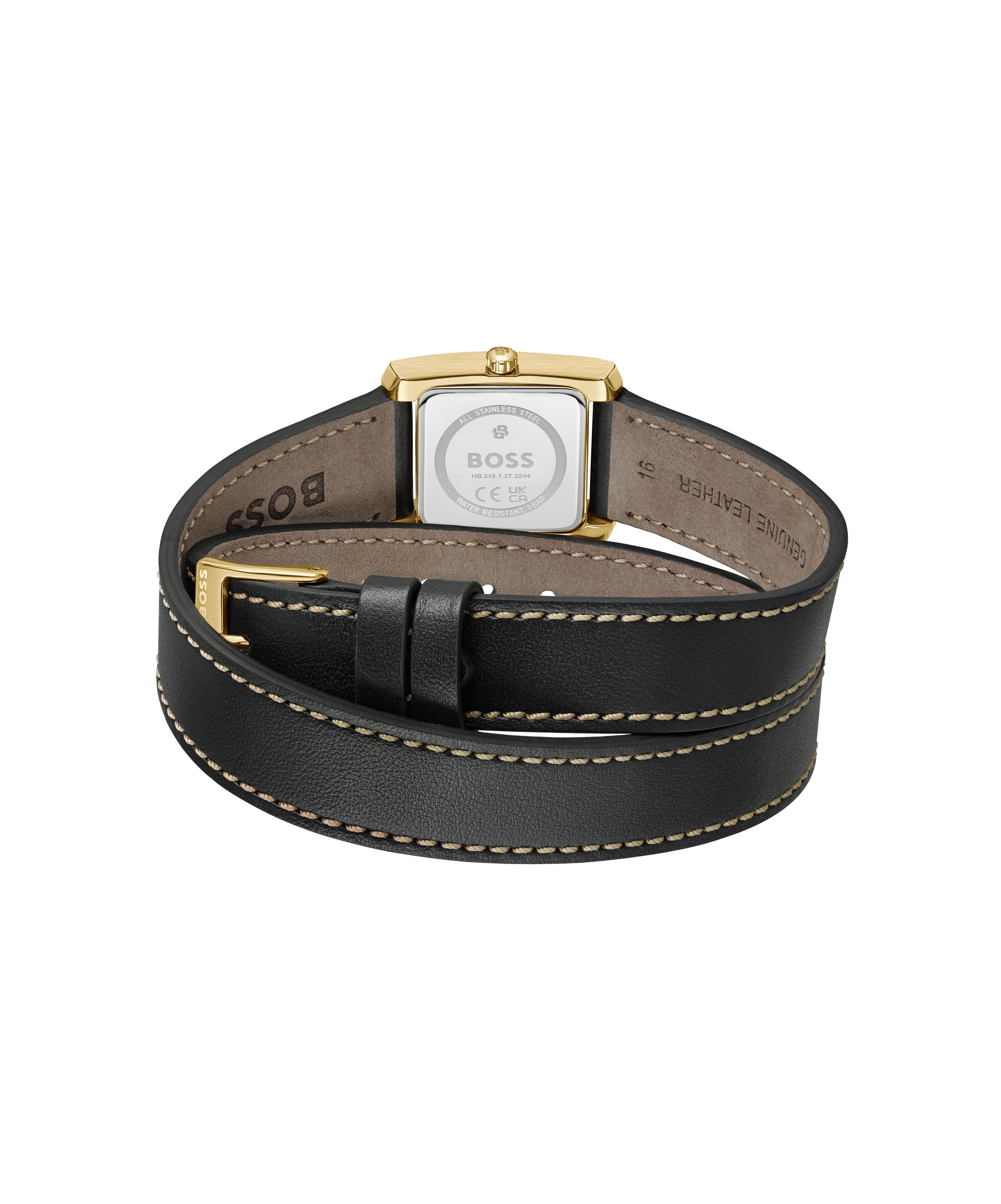 BOSS Quarzuhr »LUCY« Armbanduhr, Damenuhr, Lederarmband, analog