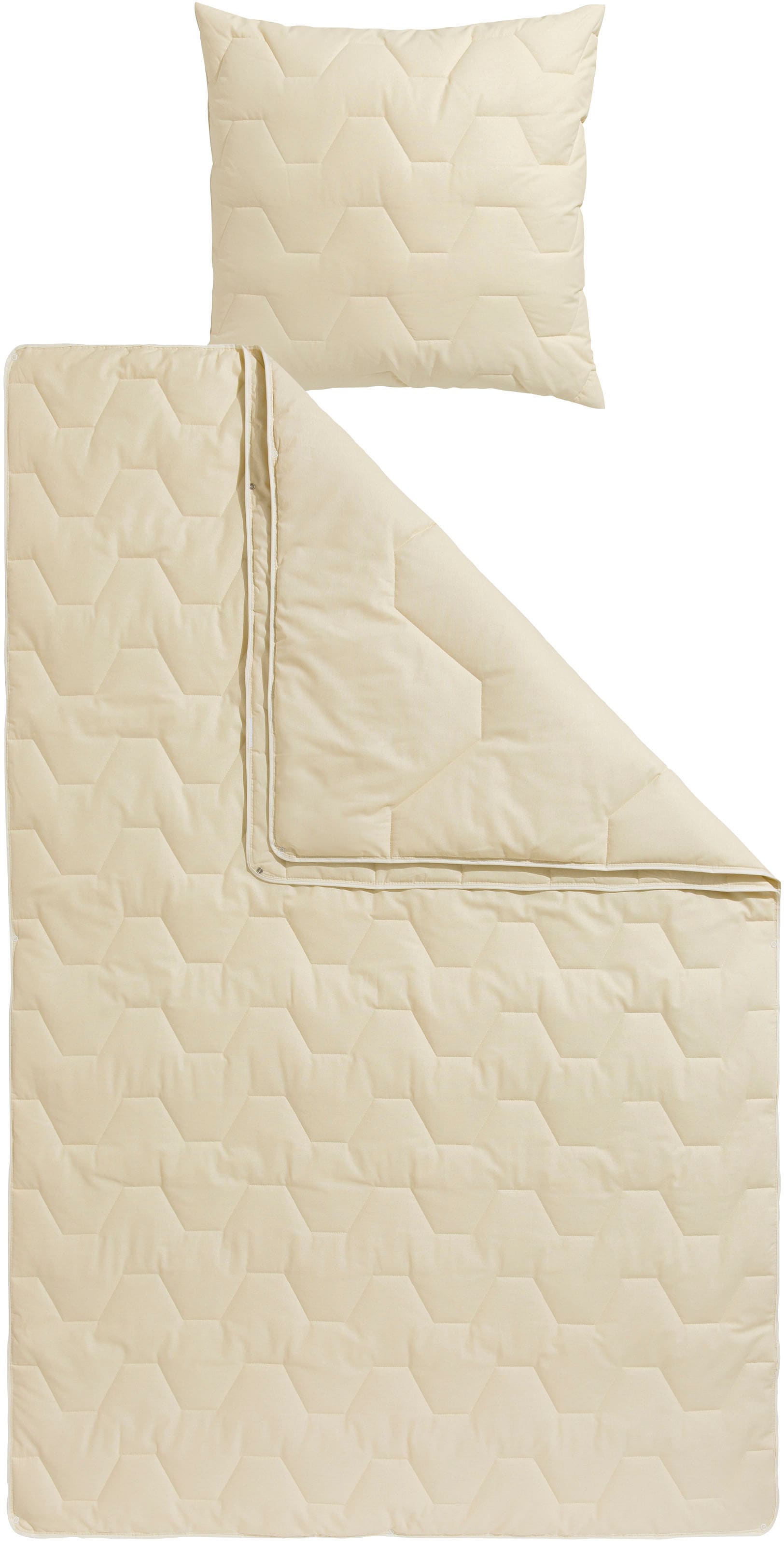 OTTO home "Bettdecke 135x200 cm, Decke mit natürlichen Materialien" Set mit Kissen 80x80 cm, Winter und Sommer, Made in Germany