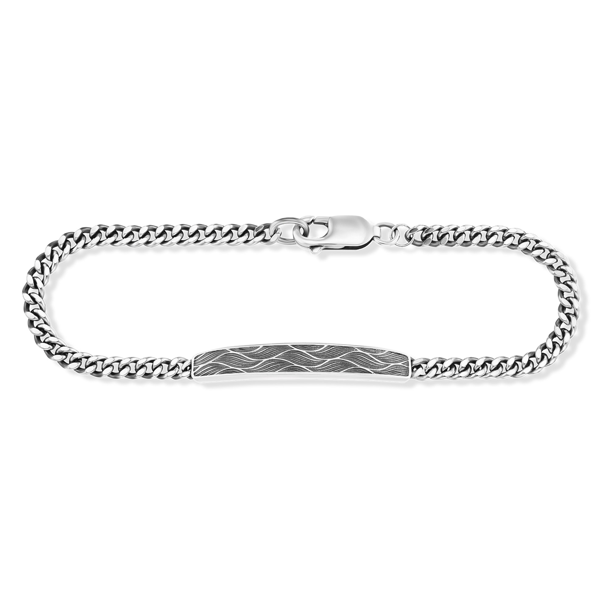 CAÏ Armband »925/- Sterling Silber oxidiert Wellen 19cm«
