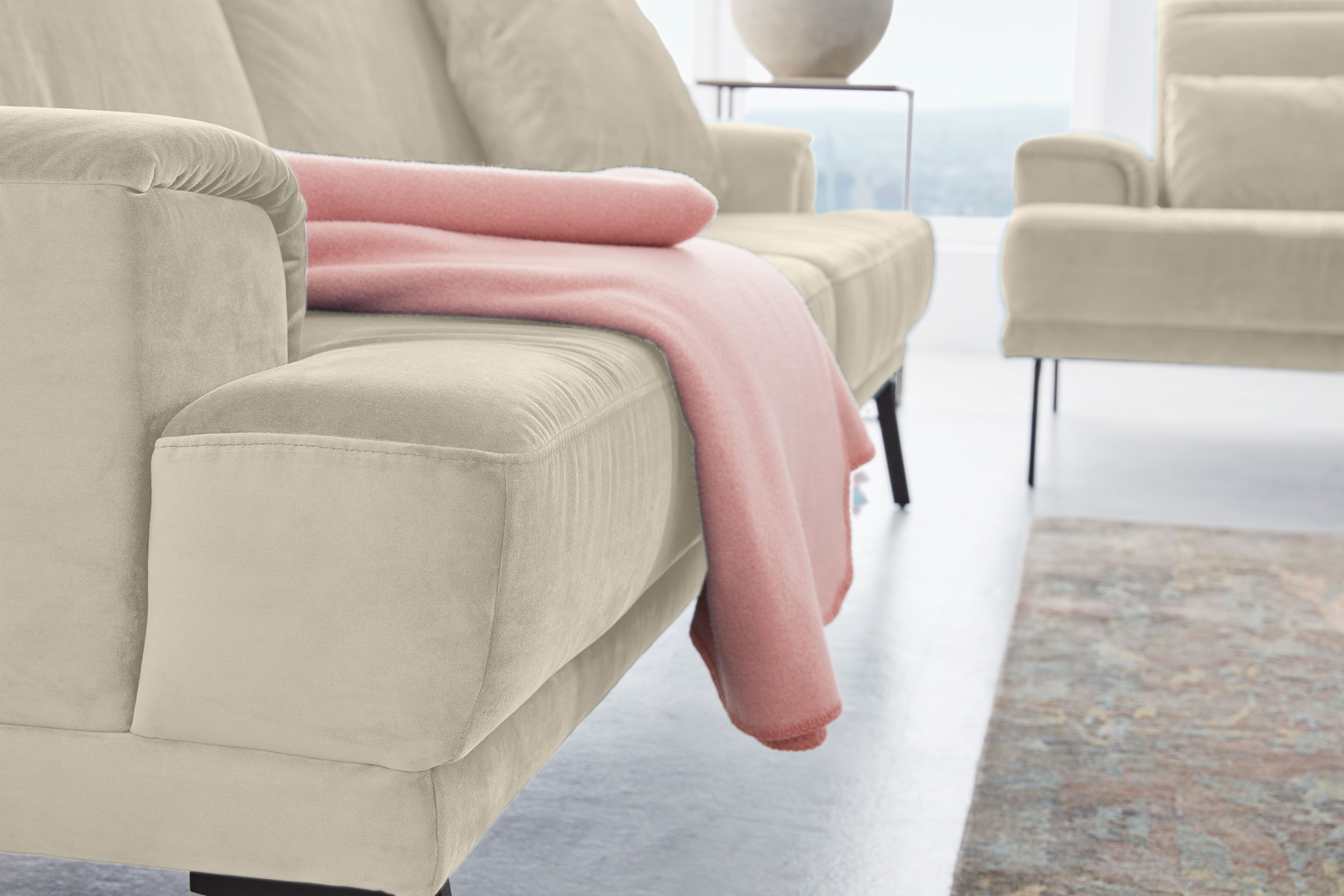 Musterring 3-Sitzer »MR 4580«, inkl. Kopf- und Sitztiefenverstellung, Fuß schwarz, B228 x T103 cm
