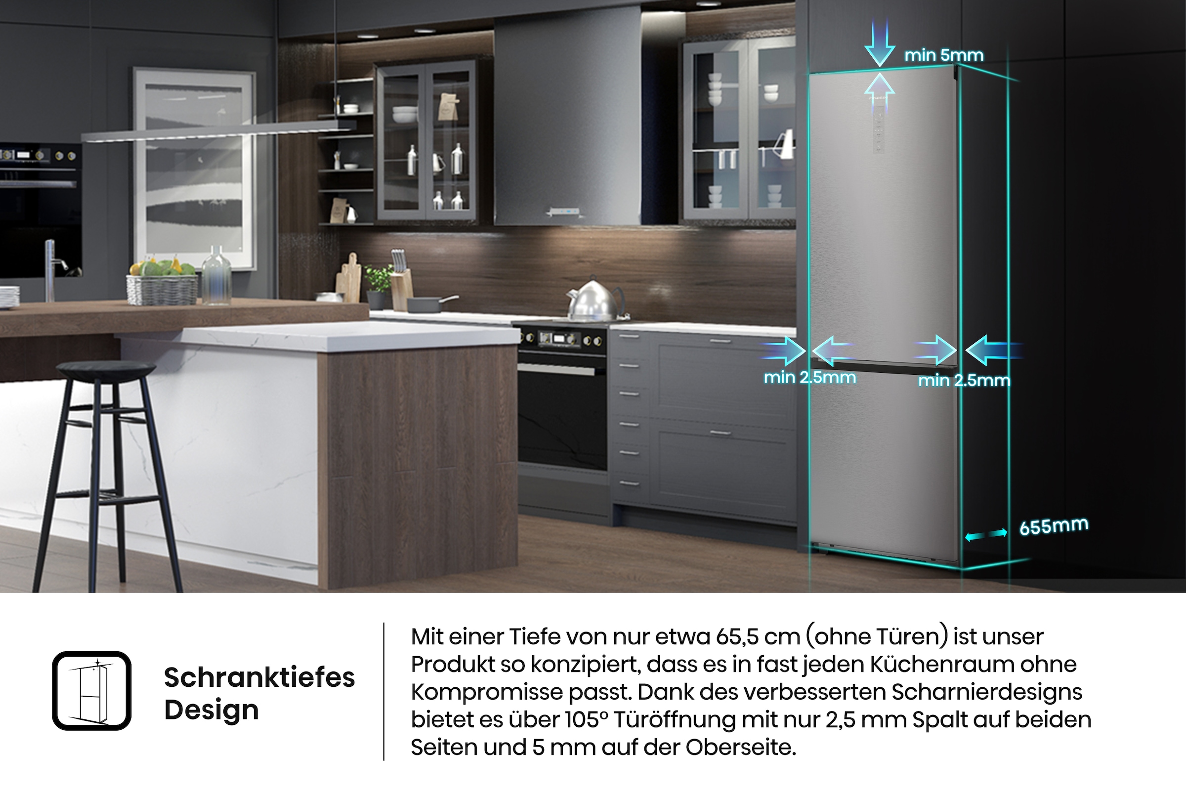 Hisense Kühl-/Gefrierkombination »RB5P410SACC«, BigVolume - 413 Liter Volumen