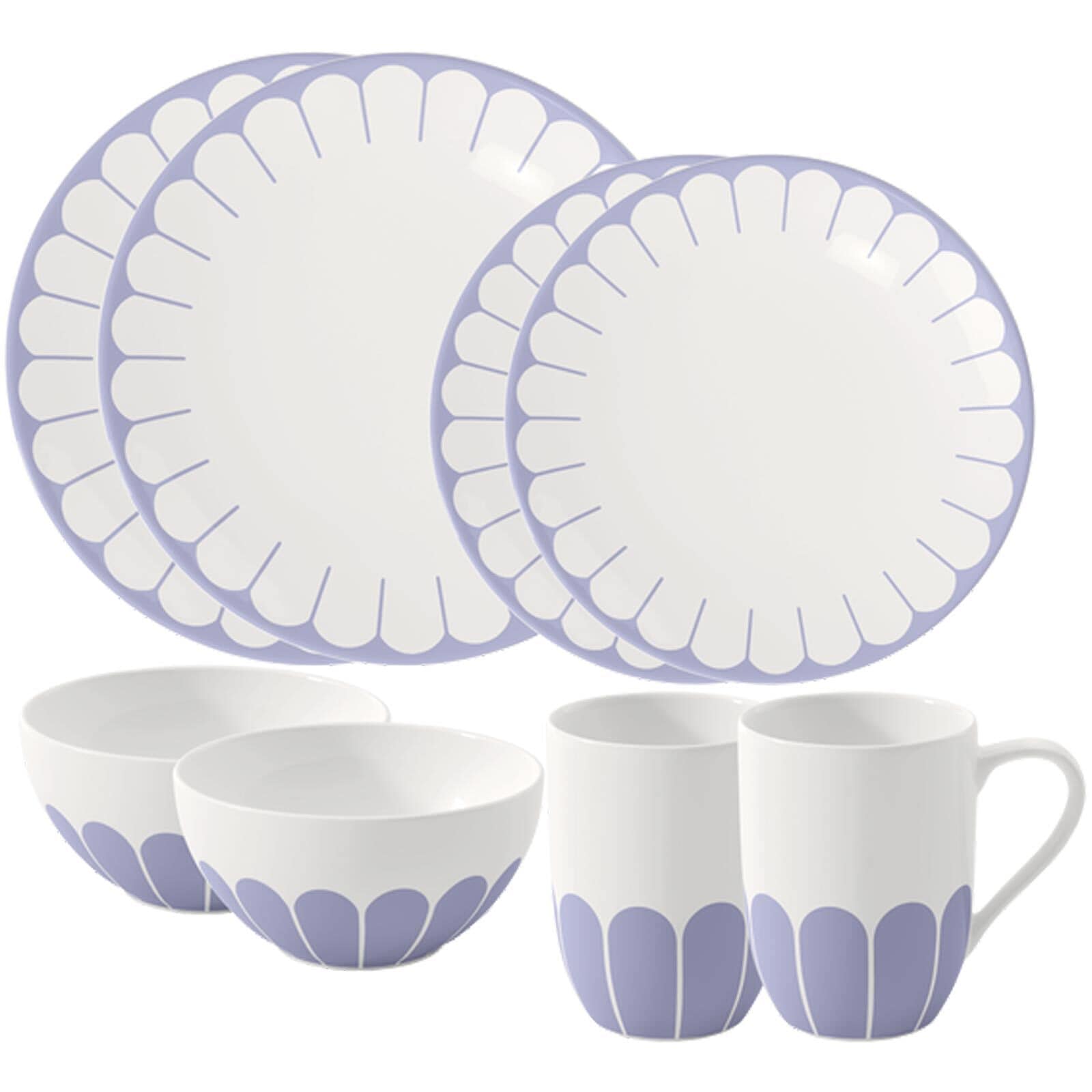 Villeroy & Boch Geschirr-Set "Starter-Set Fleur Couleur 8er Set" Spülmaschinenfest, Mikrowellensicher