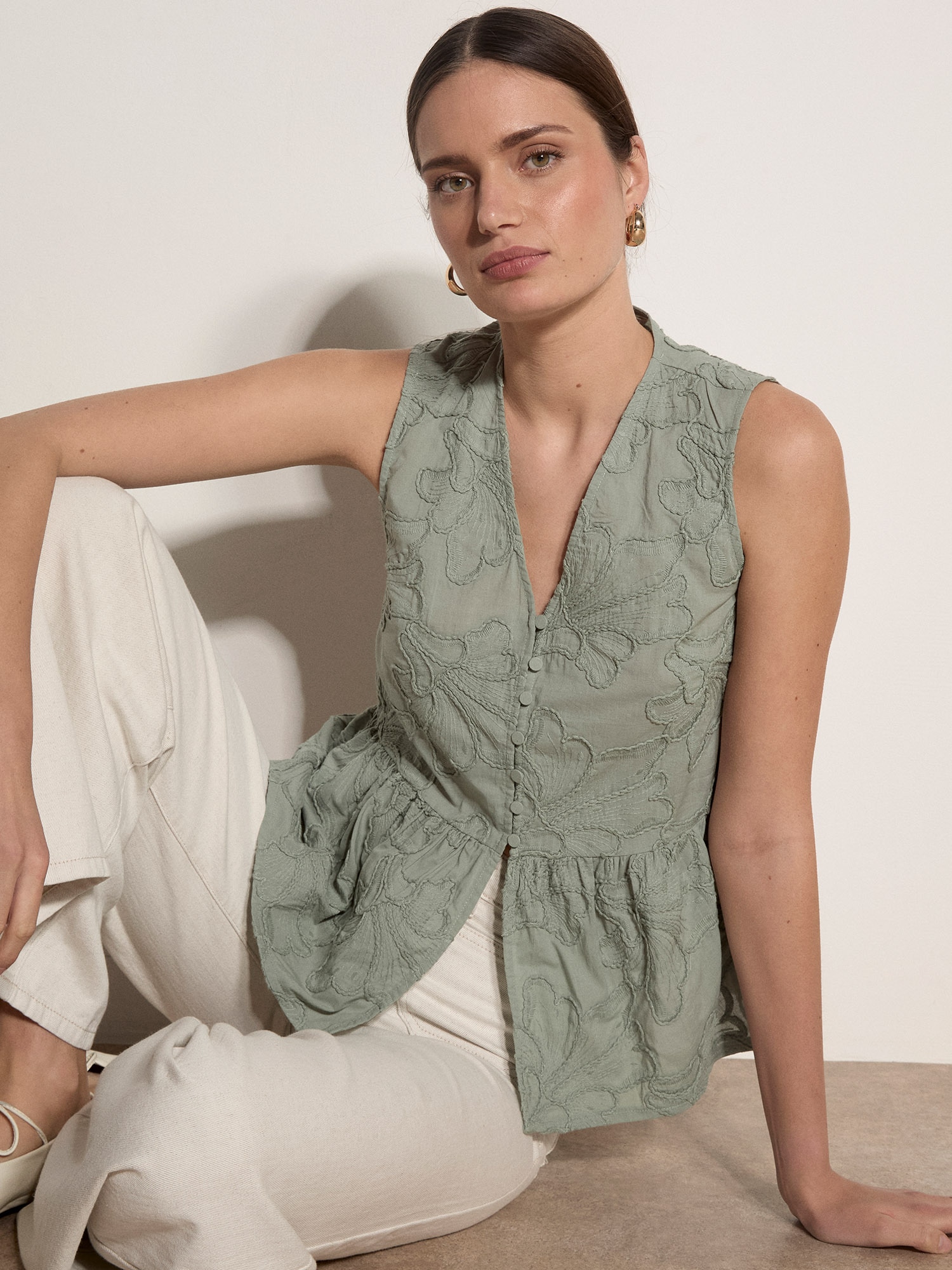 Apricot Klassische Bluse »Bluse« mit Blumenstickerei