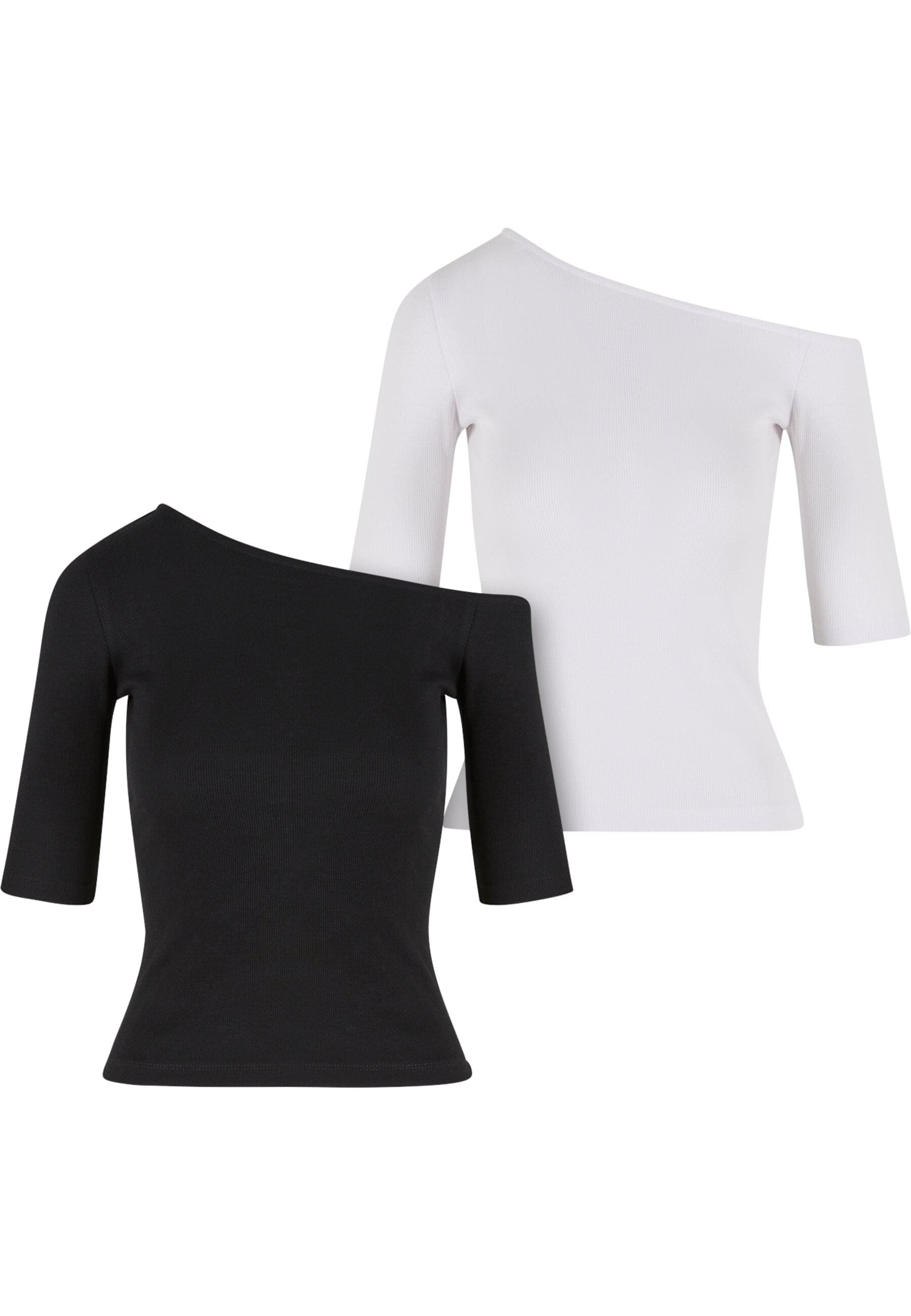 URBAN CLASSICS T-Shirt "Urban Classics Ladies Organic Asymmetric Rib Tee 2- günstig online kaufen