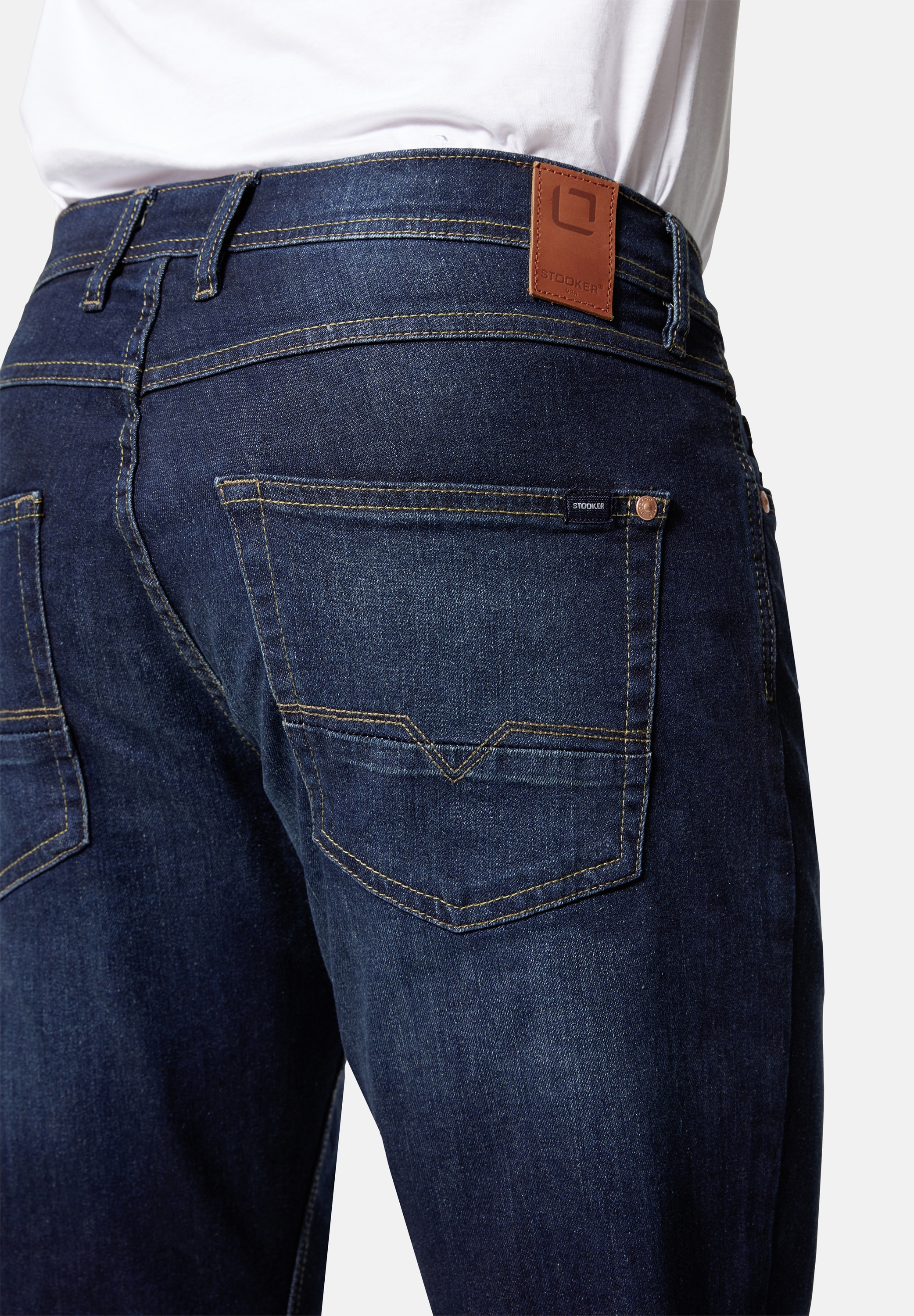 Stooker Men 5-Pocket-Jeans »Glendale Denim Slim Straight Fit«, Slim Straight Fit Casual Clean Wash Denim Jeans für Herren
