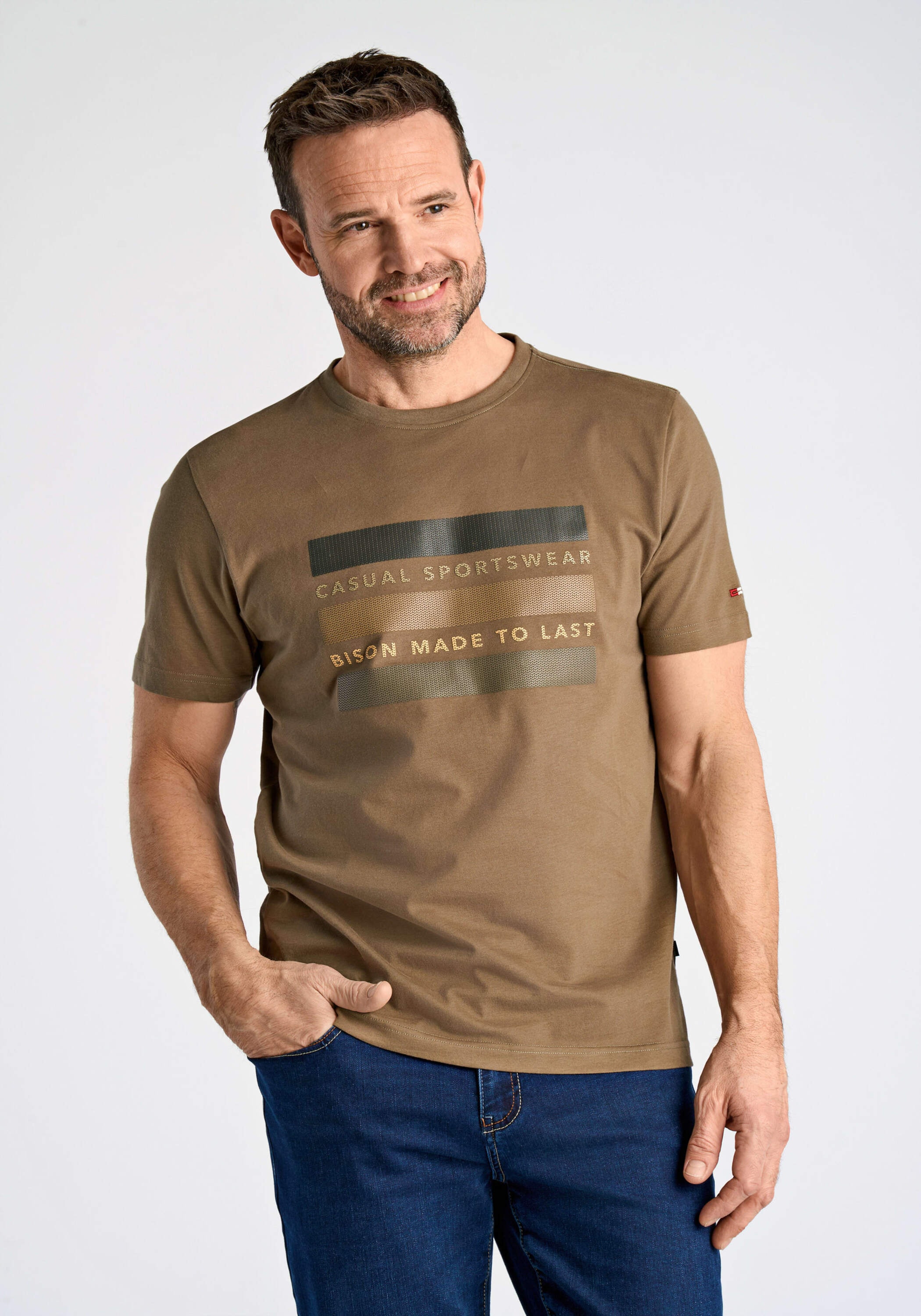 BISON "T-Shirt (Kurzarm) Comfort Fit"