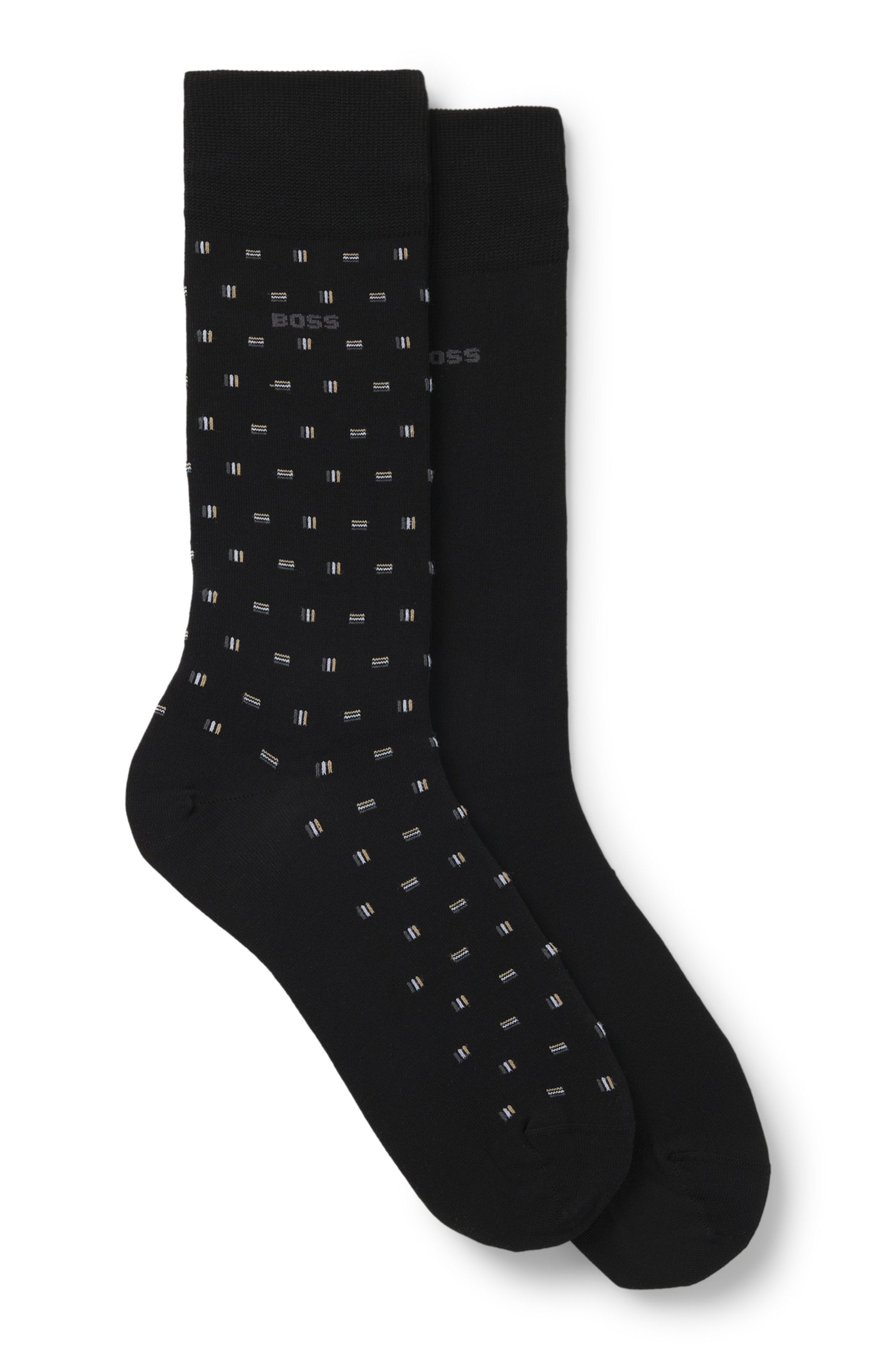 BOSS Businesssocken "2P RS Mini Iconic" 2 Paar tlg. Socken Pack aus 1x einfarbig und 1x minimalistisches Muster