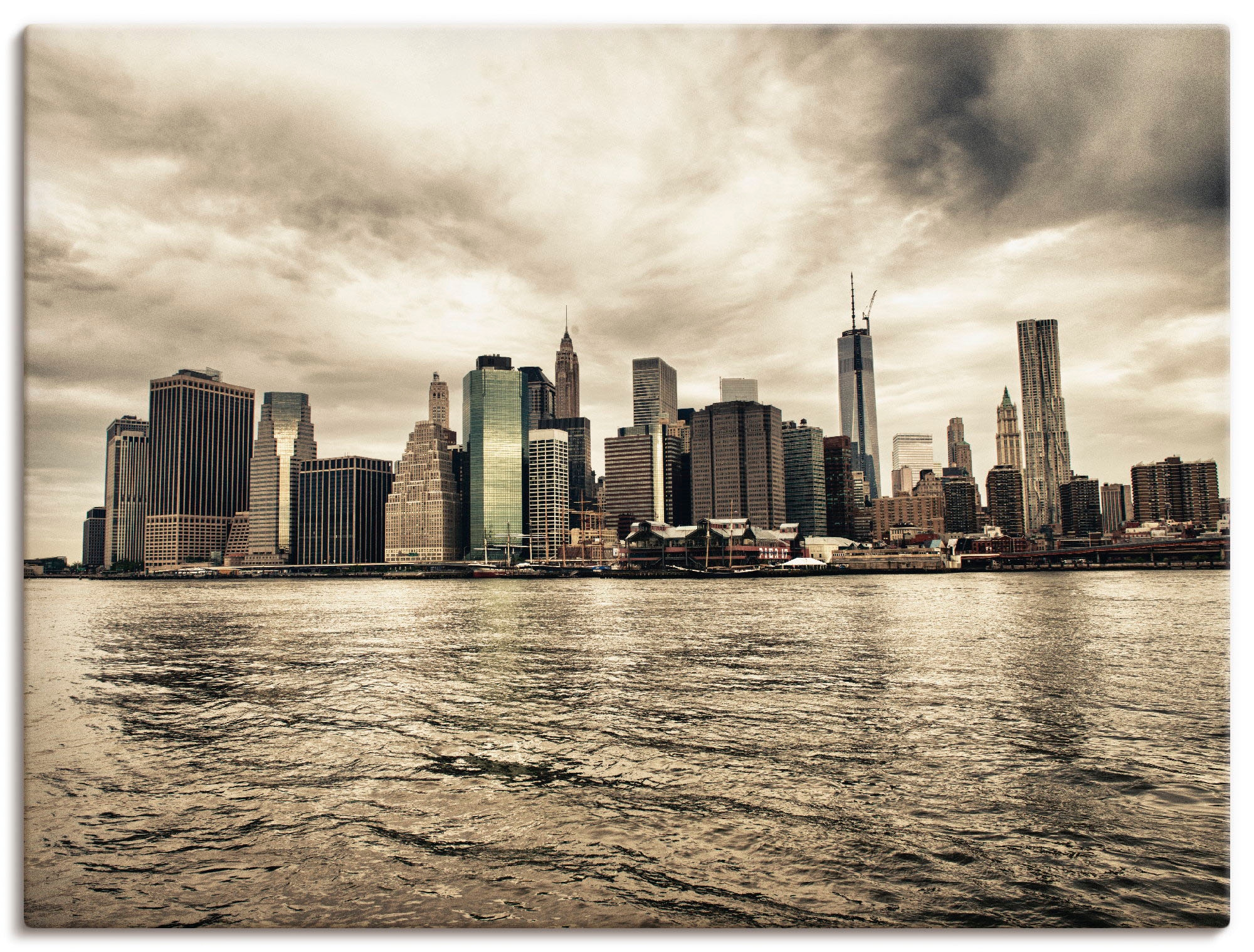 Artland Wandbild "Lower Manhattan Skyline" Amerika 1 Stk. tlg. auf Holzrahm günstig online kaufen