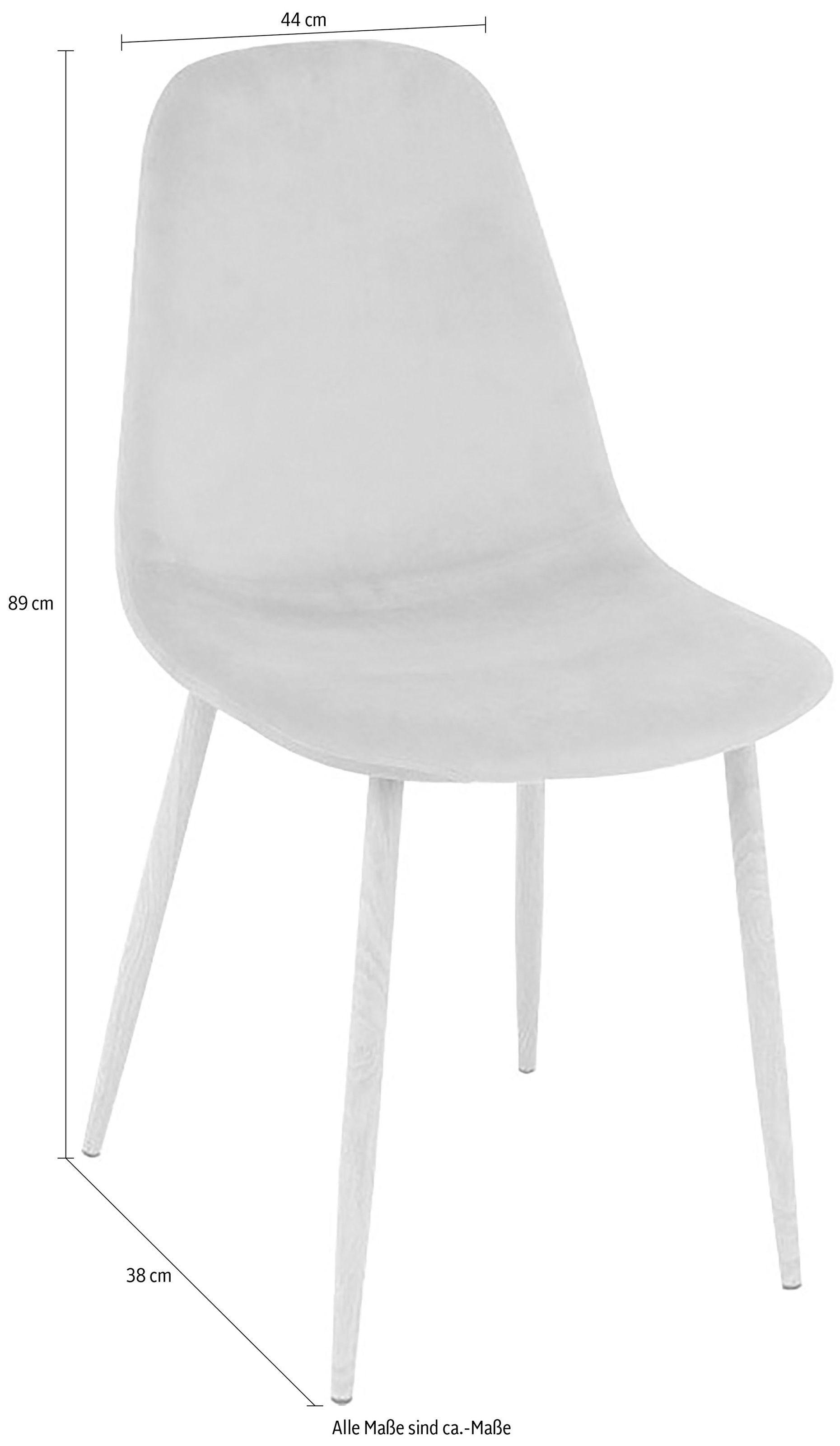 Paroli Polsterstuhl »Skadi«, (Set), 4 St., Velourstoff fein, (2 oder 4 Stück), mit Veloursbezug und in 2 Gestellfarben