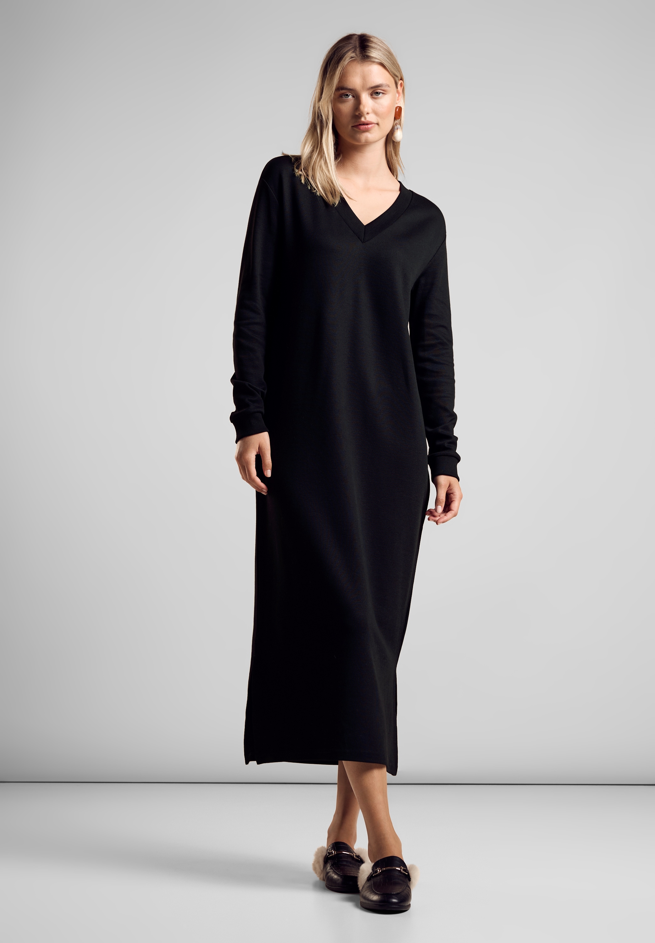 STREET ONE Midikleid Ohne Taschen in Unifarbe günstig online kaufen