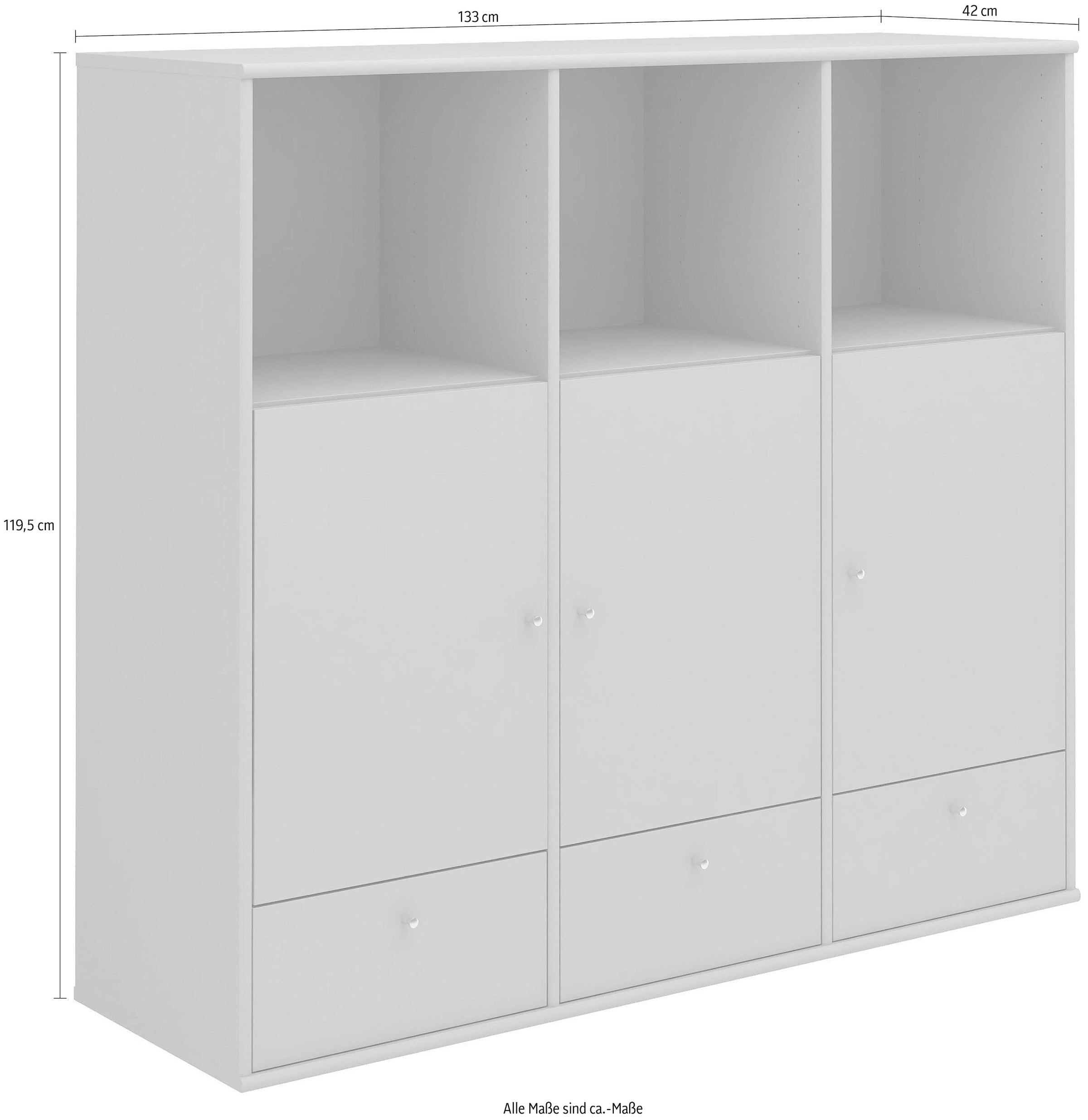 Hammel Furniture Highboard »Mistral Hochkommode, Hochschrank«, mit Türen und Schubladen, Breite: 133cm, anpassungsbar Designmöbel