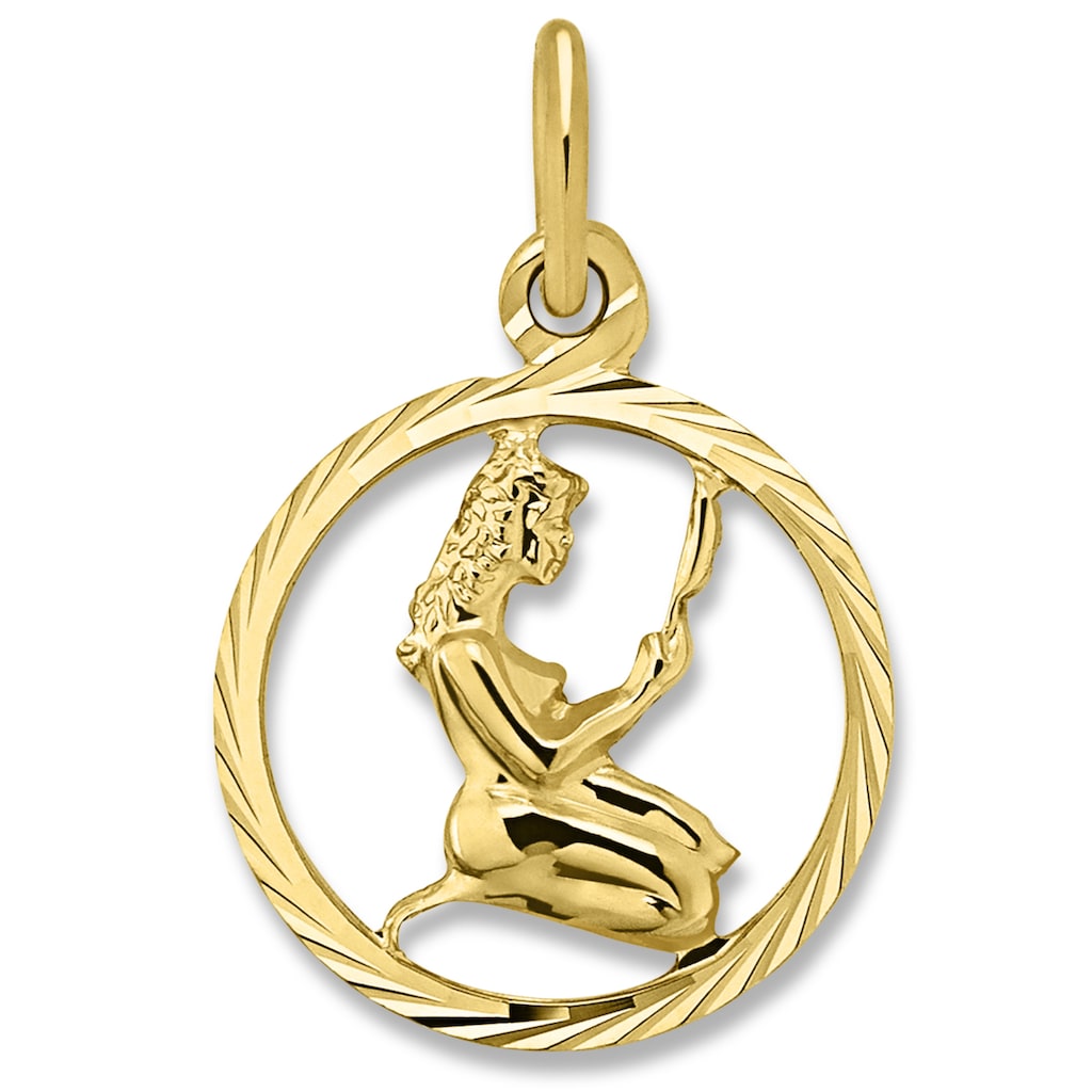 ONE ELEMENT Kette mit Anhänger »Jungfrau Sternzeichen Anhänger aus 333 Gelbgold«, Damen Schmuckset - Set mit verstellbarer Halskette