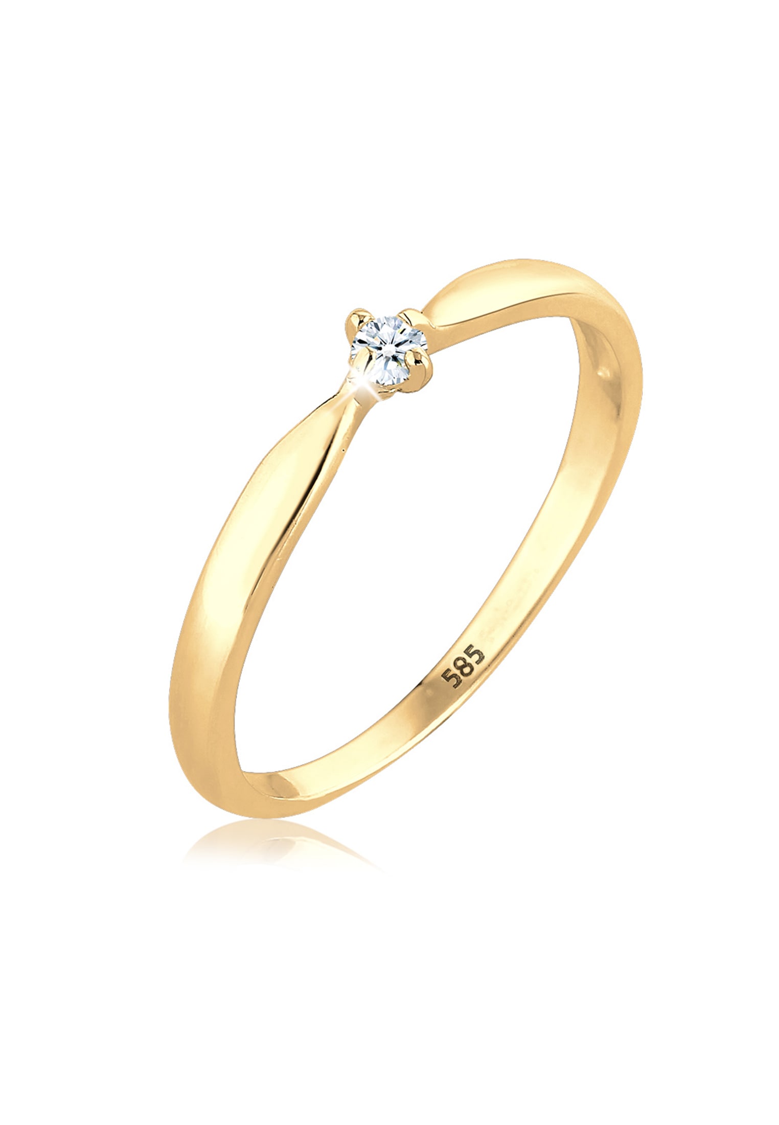 Verlobungsring »Verlobung Welle Diamant (0.03 ct.) 585 Gelbgold«