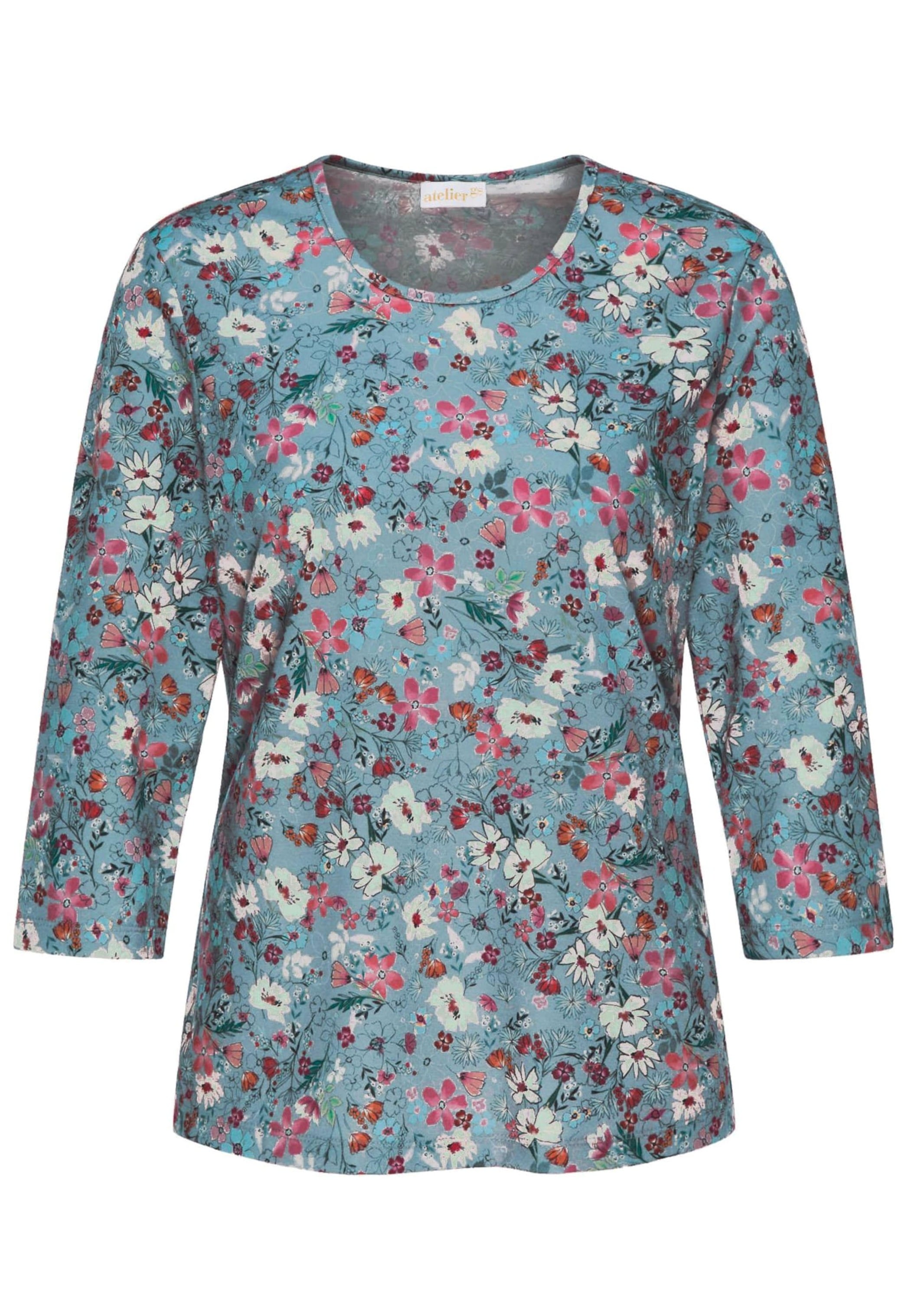 Goldner Print-Shirt "Printshirt Mit Blumenmuster" Ohne