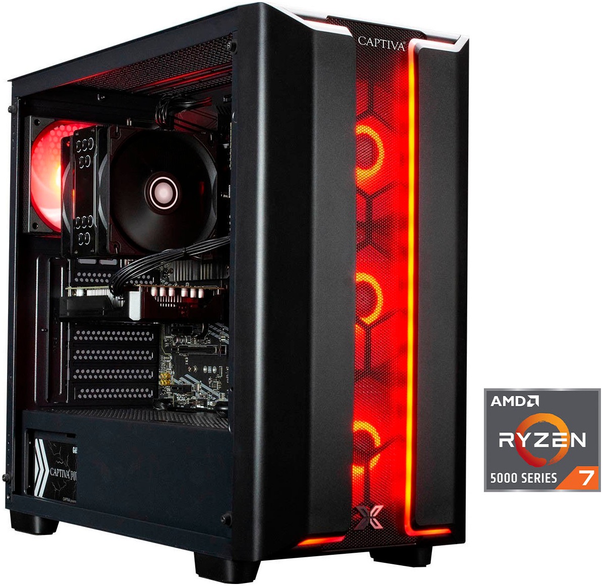 CAPTIVA Gaming-PC "Advanced Gaming R94-073", schwarz, Microsoft Windows 11 Home (64 Bit), 16 GB RAM 1.000 GB SSD, Desktop-PCs