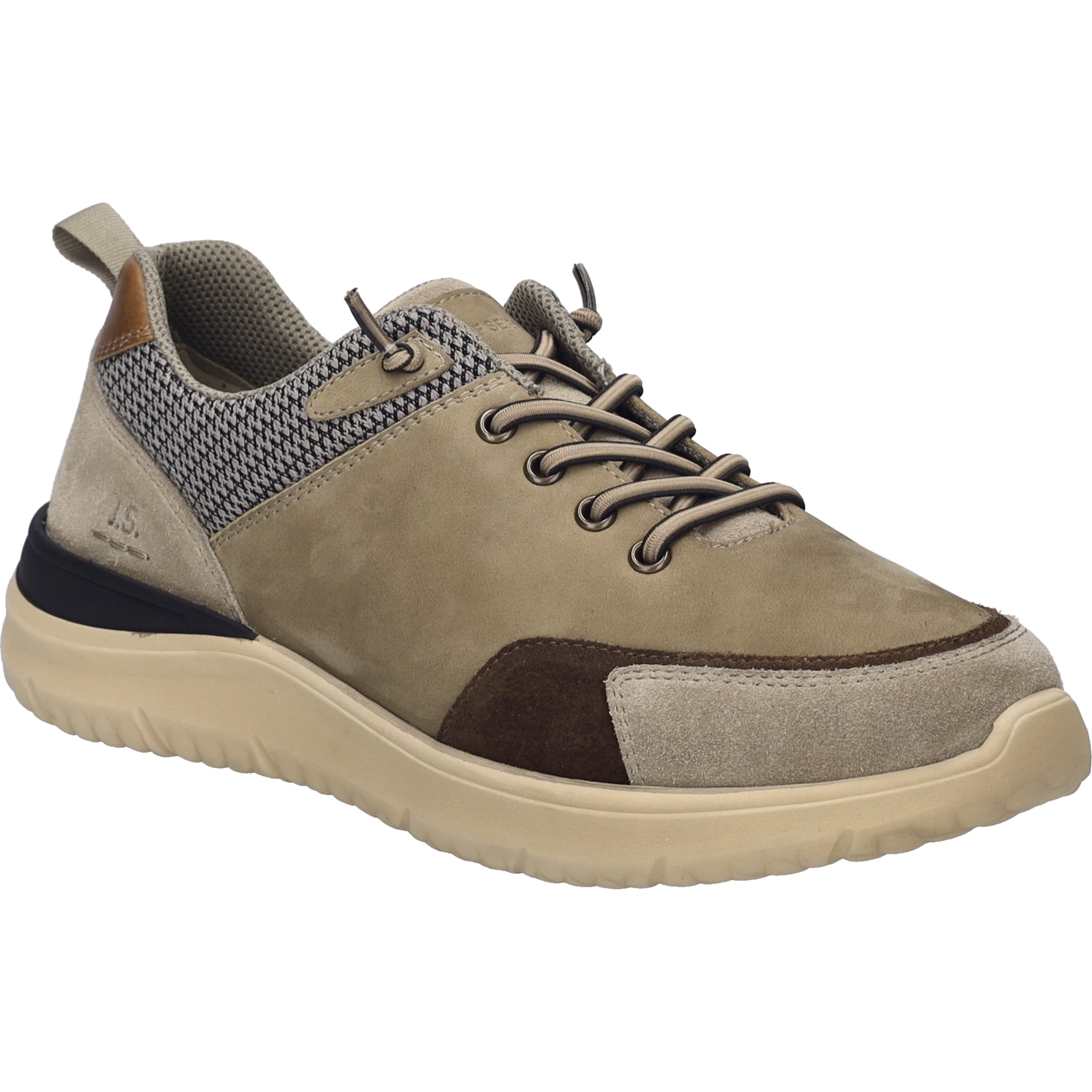 Schnürschuh JOSEF SEIBEL "Josef Seibel Halbschuhe Leder/Textil", Herren, Gr. 41, beige (sand), Leder, Textil, Schuhe Schnürschuh