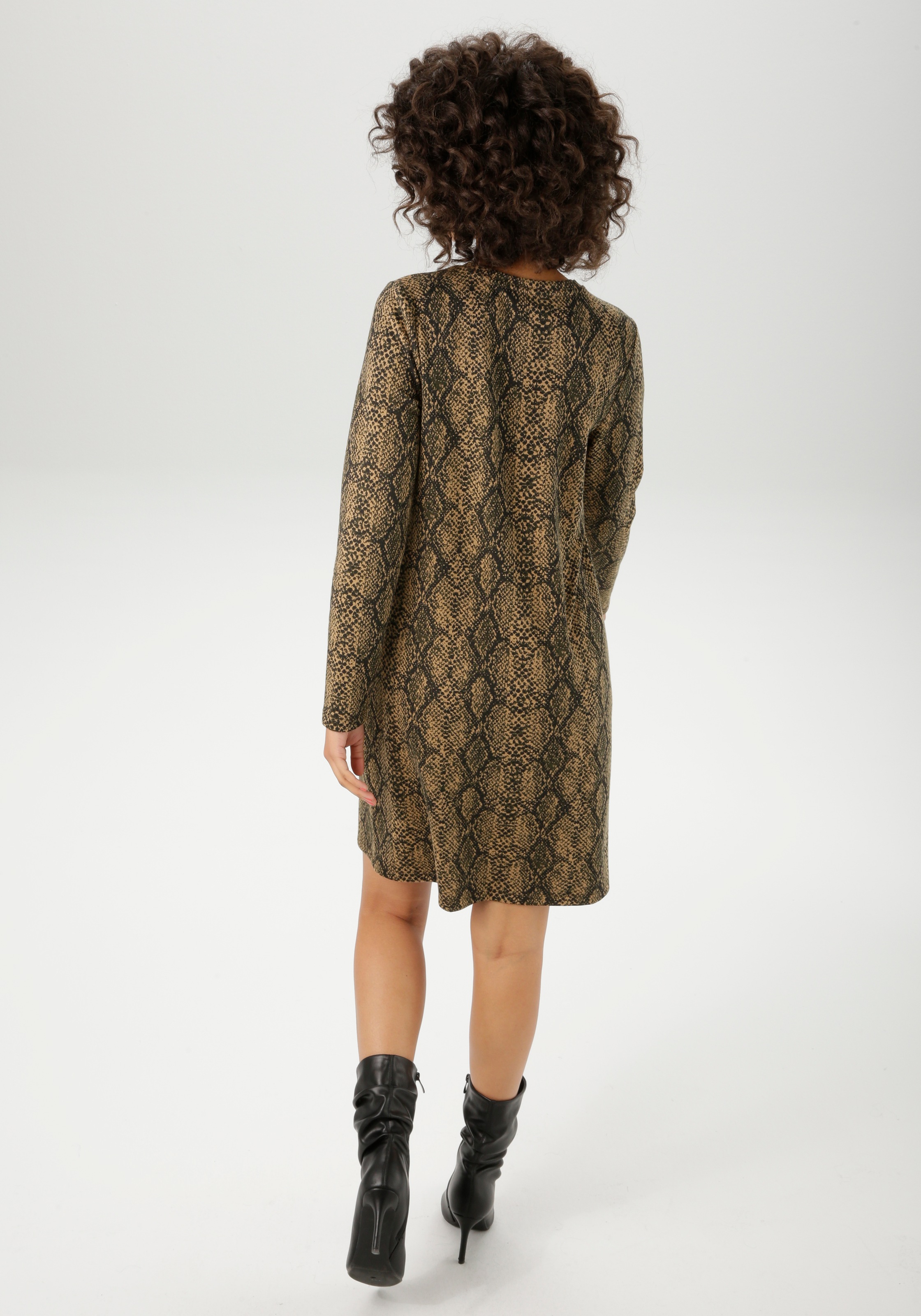 Thumbnail - Aniston CASUAL Jerseykleid Faketaschen im extravagantem Schlangen-Muster - NEUE KOLLEKTION