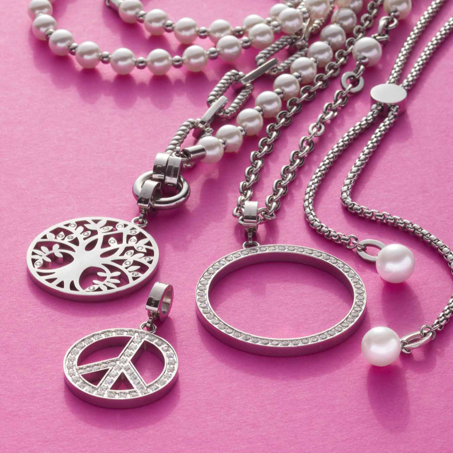 Charm-Einhänger LEONARDO "Anhänger Elin Clip&Mix", silber (edelstahlfarben, kristallweiß, kristallweiß), Charms, Damen, Edelstahl, mit Zirkonia (synth.) 2