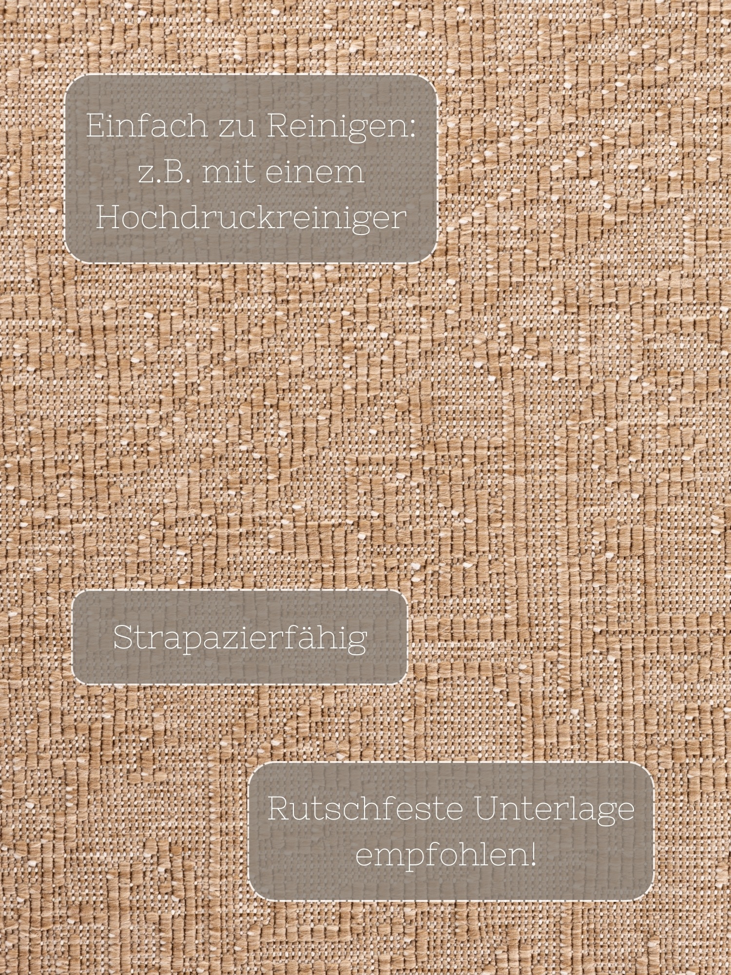 NORTHRUGS Outdoorteppich »Kona Wendeteppich«, rund, 5 mm Höhe, In und Outdoor, Flachgewebe, wetterfest, pflegeleicht, robust
