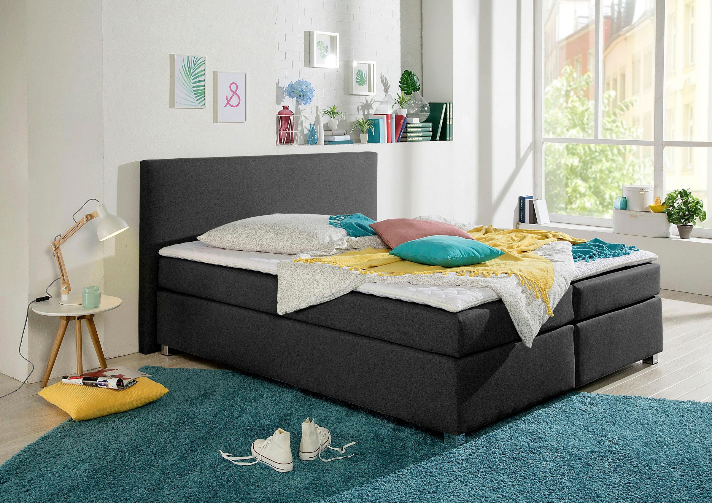 Home affaire Boxspringbett "Eliana" inkl. Topper, in 4 Breiten, 3 Matratzenarten und 2 Härtegraden