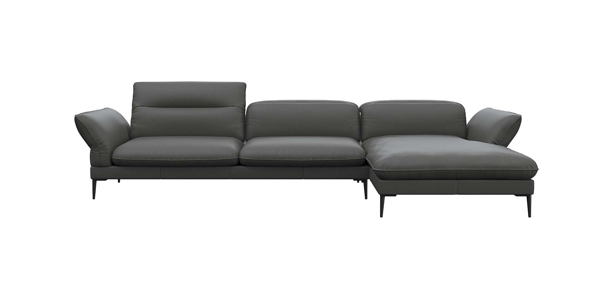 FLEXLUX Ecksofa »Salino, Funktionssofa mit Recamiere, Relaxsofa, Ecksofa«, Sofa mit Arm- und Kopfteil-Verstellungen, Kaltschaum & Stahl-Wellen