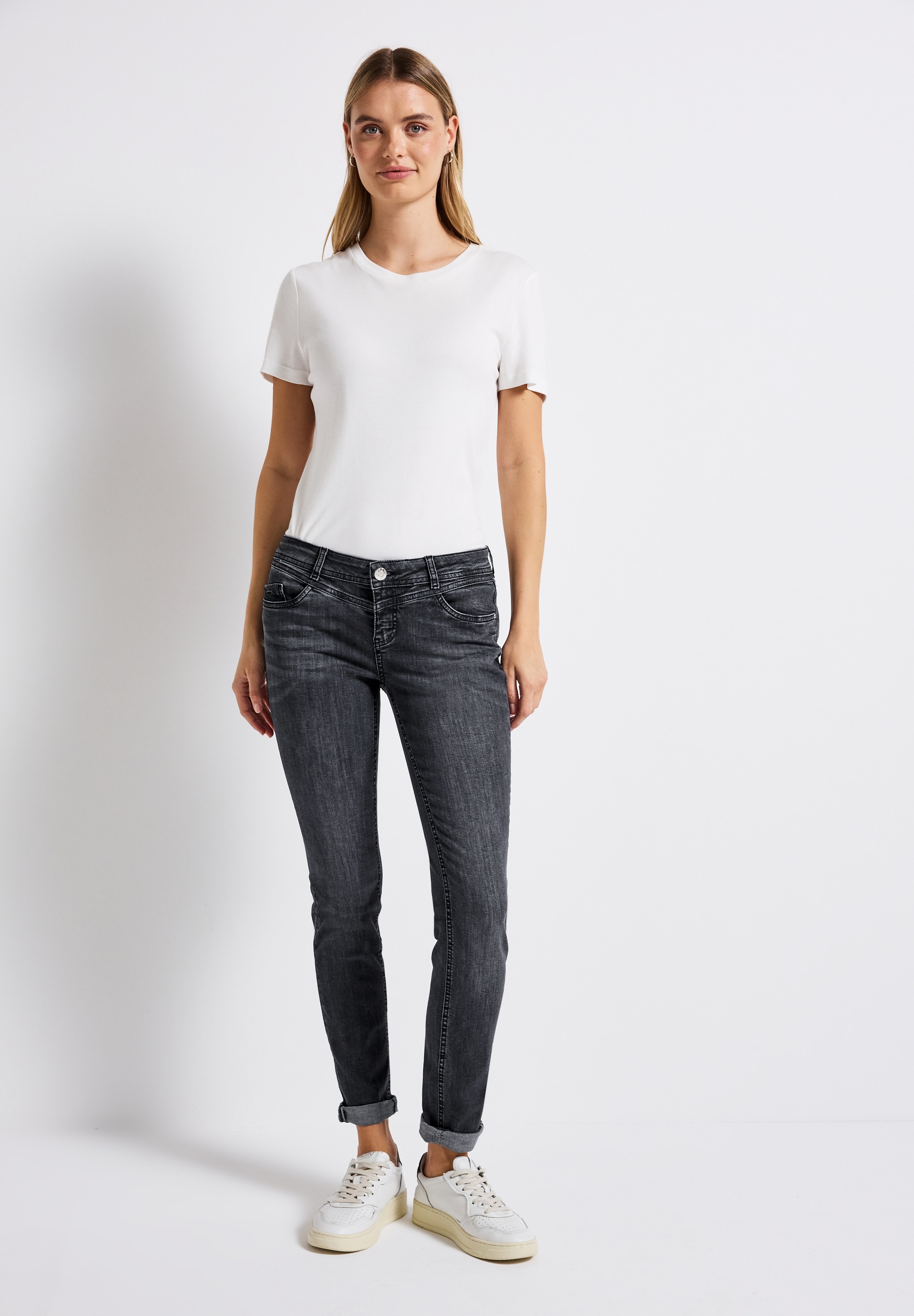 STREET ONE Comfort-fit-Jeans, in grauer Waschung