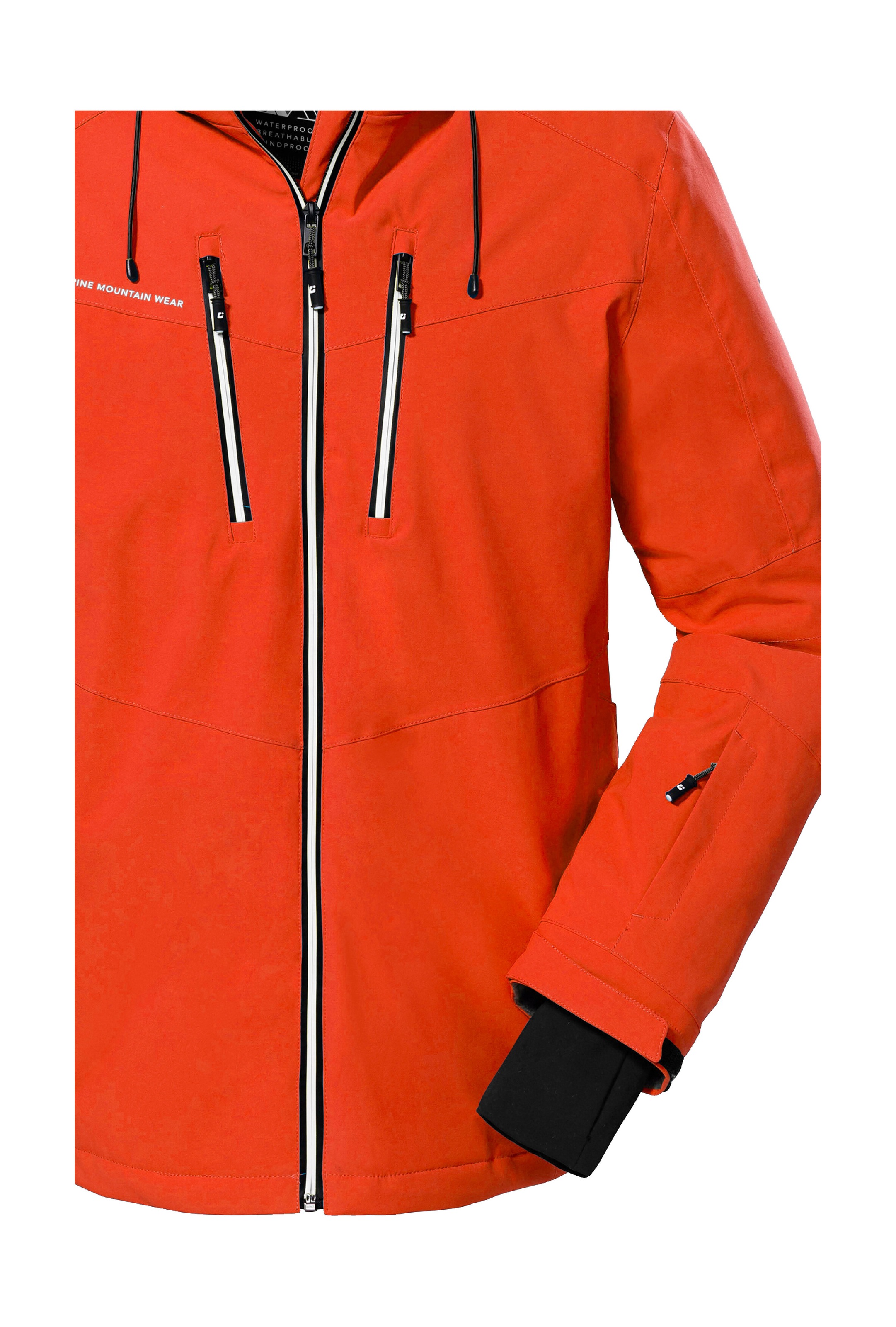 Killtec Skijacke »KSW 44 MN SKI JCKT«, Wasserdichte, atmungsaktive Funktionsjacke mit abnehmbarer Kapuze