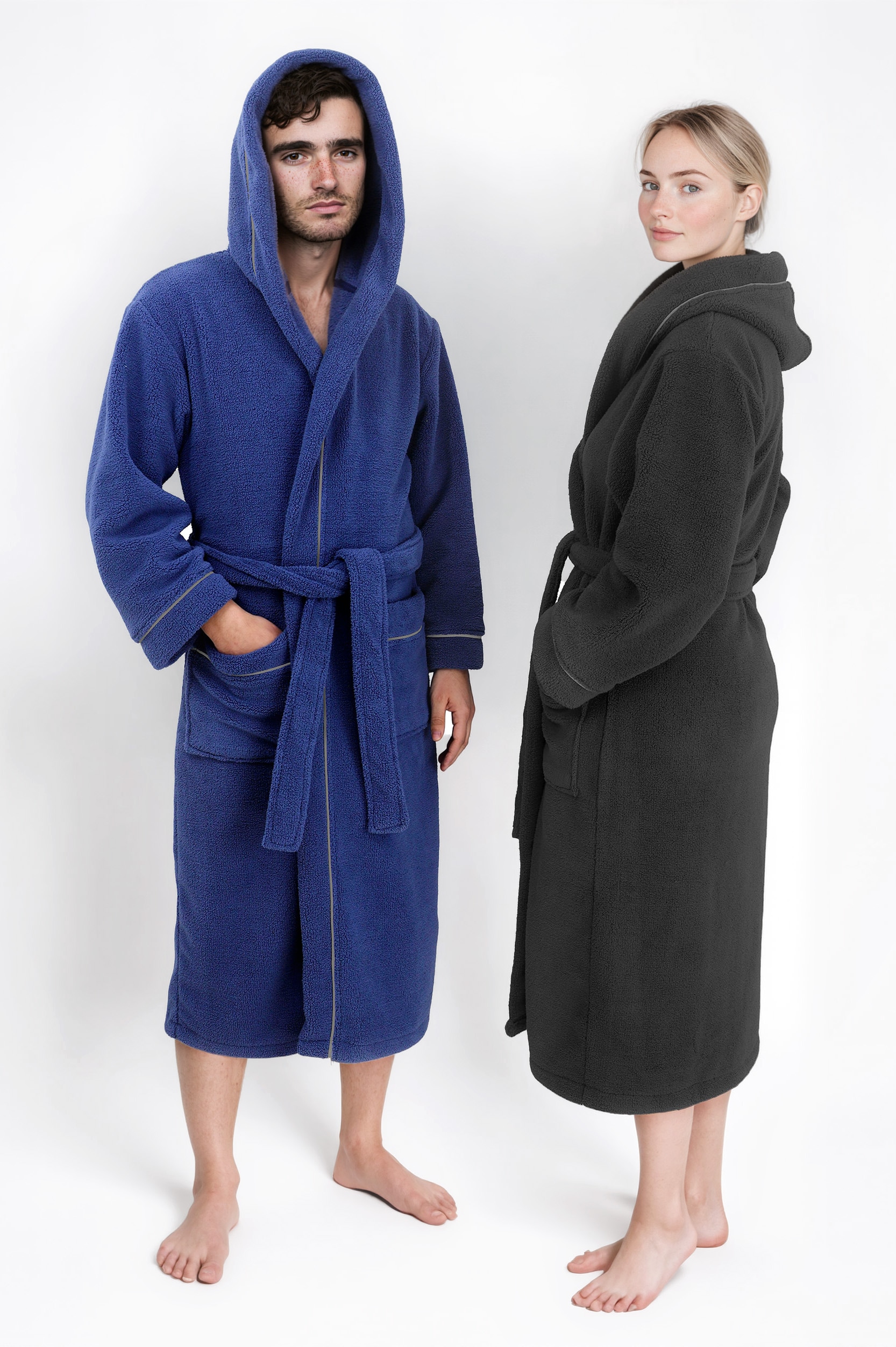 my home Unisex-Bademantel »Lillou, ideal für Sauna & Spa, Hotelbademantel, Morgenmantel«, (1 St.), kuschelig weicher Fleece, für Damen und Herren, XS-3XL