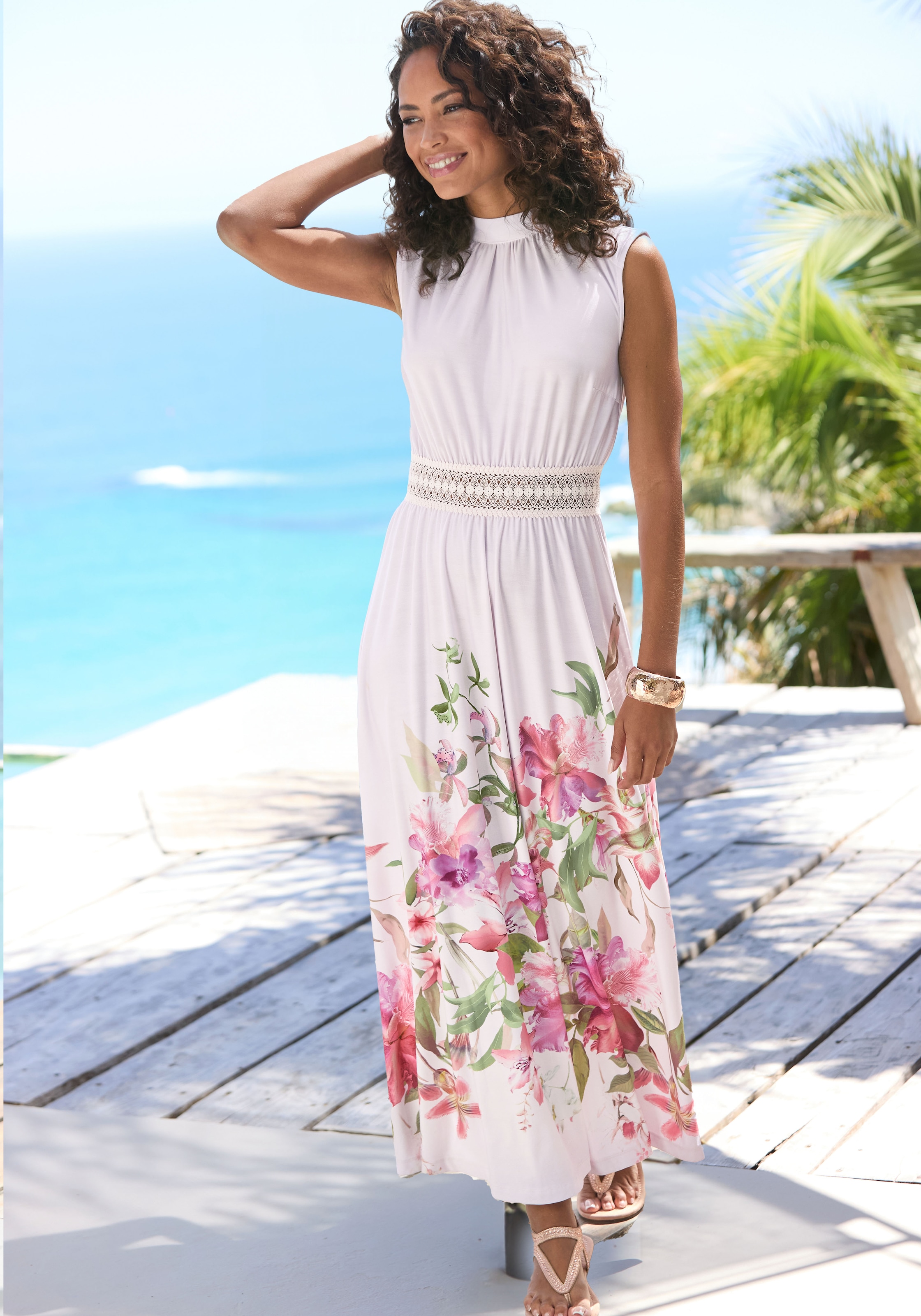 LASCANA Maxikleid, mit Blumendruck, festlich günstig online kaufen