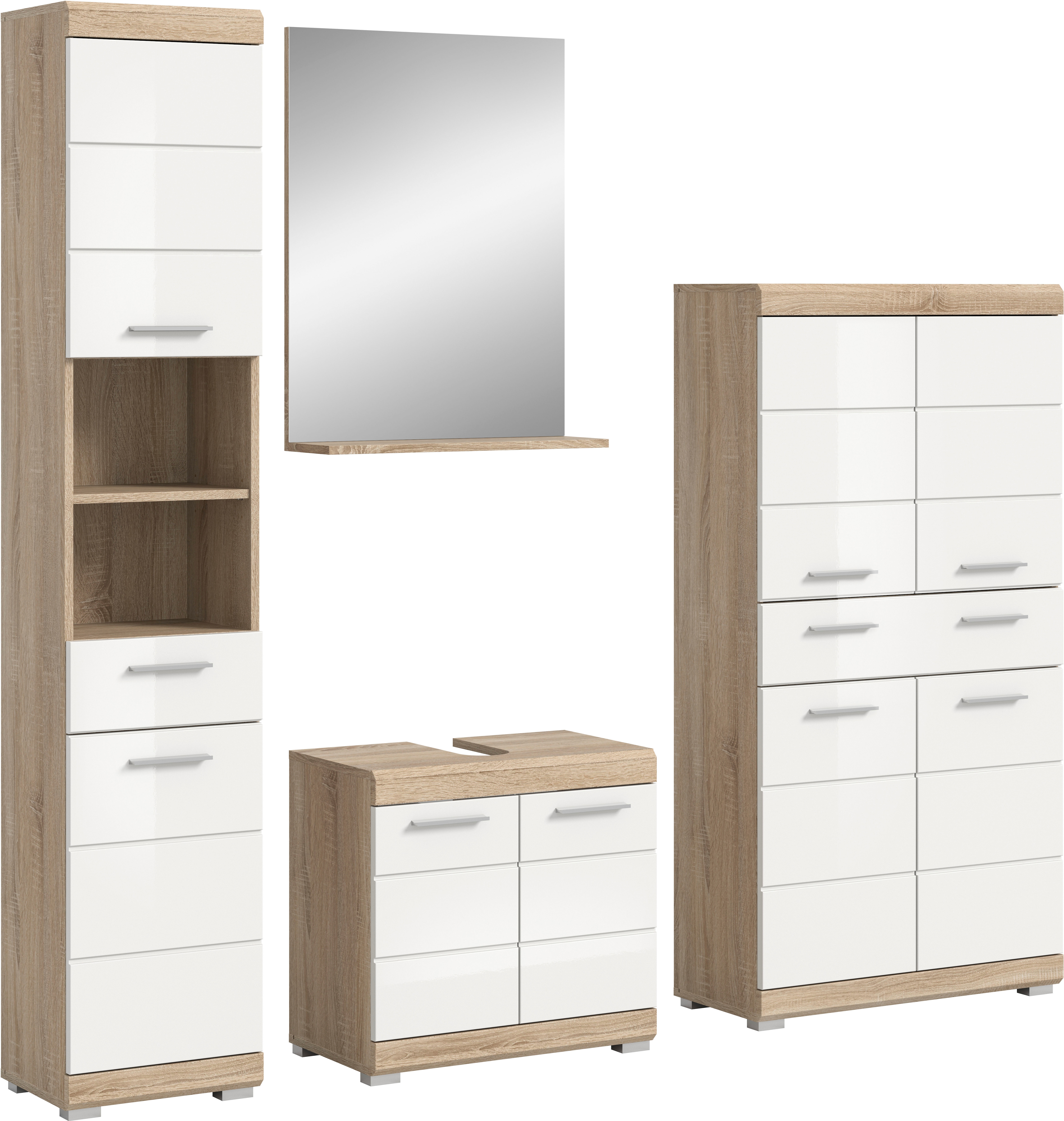 welltime Badmöbel-Set "Siena, 4 teilig, bestehend aus:" Set, TOPSELLER, 4 Stk. tlg.