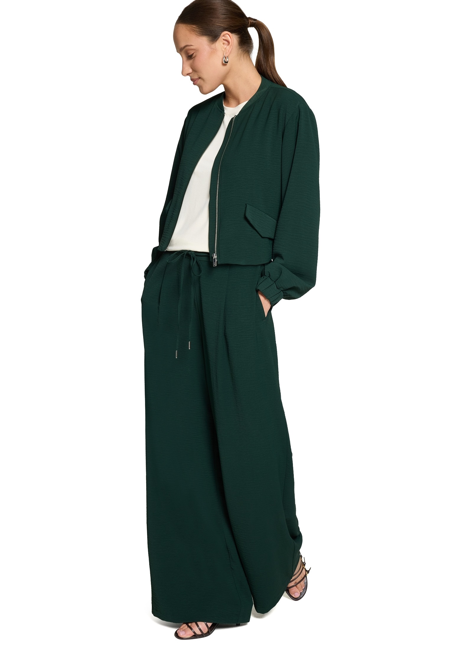 Zero Long Sleeve Jacket Blazer Green Forest Size 40 3