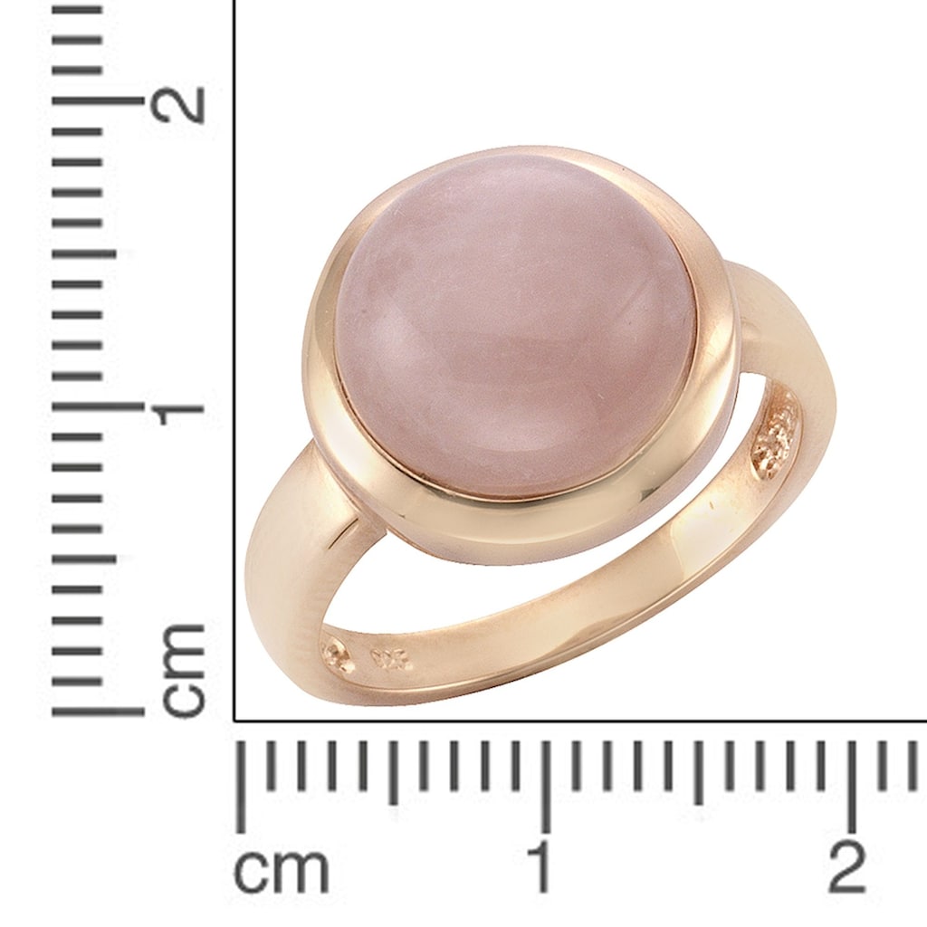 Zeeme Fingerring »925/- Sterling Silber rotvergoldet Rosenquarz«