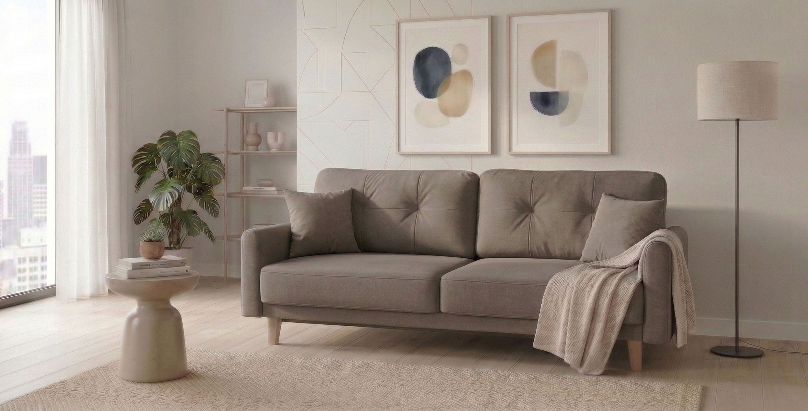 OTTO home 3-Sitzer "TRIPLO optionale Schlafsofa mit Bettkasten, Maße B/T/H: 215/100/89 cm" Wahlweise Bettfunktion - Liegefläche 145x191 cm, Rücken-, Zierkissen