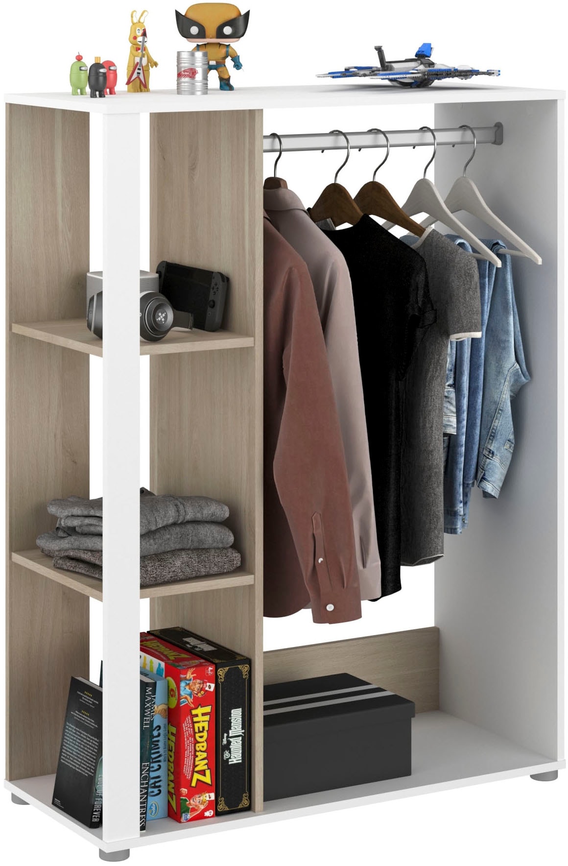 Parisot Jugendzimmer-Set »Aalborg 2«, (Set, 4 tlg.), ausziehbares Regal am Bett, viel Stauraum, tolle Optik