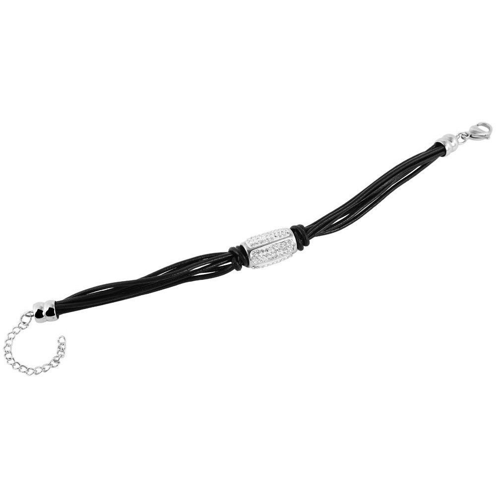 Adelia´s Armband »Armband aus Leder mit Zirkonia 20 cm« Schöne Geschenkidee zum einfach so