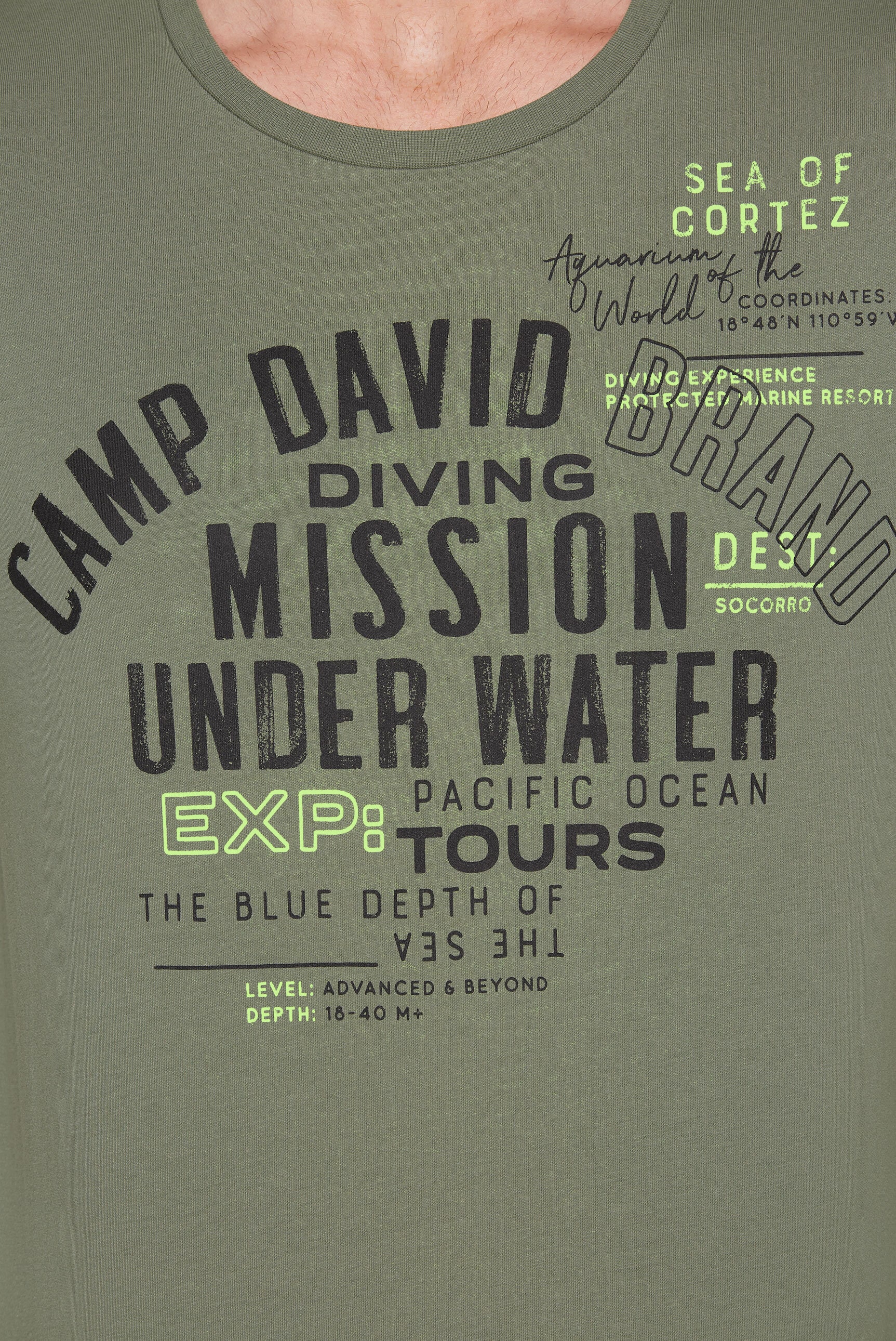 CAMP DAVID Rundhalsshirt, aus Baumwolle