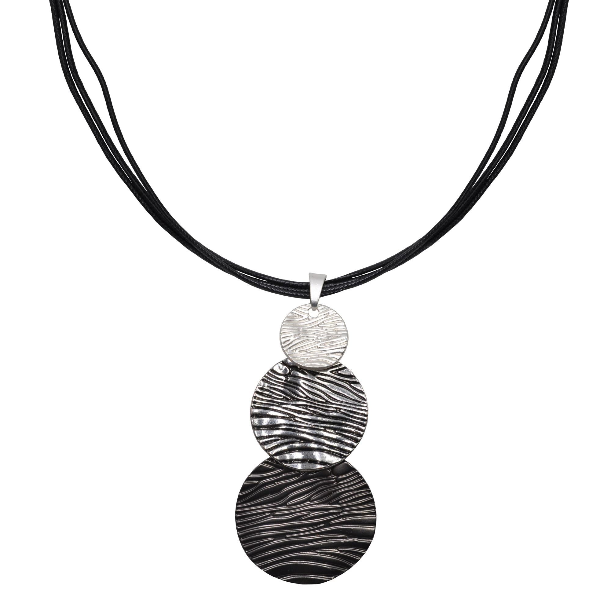 Steuer Kette mit Anhänger »Metall glanz Lederband«