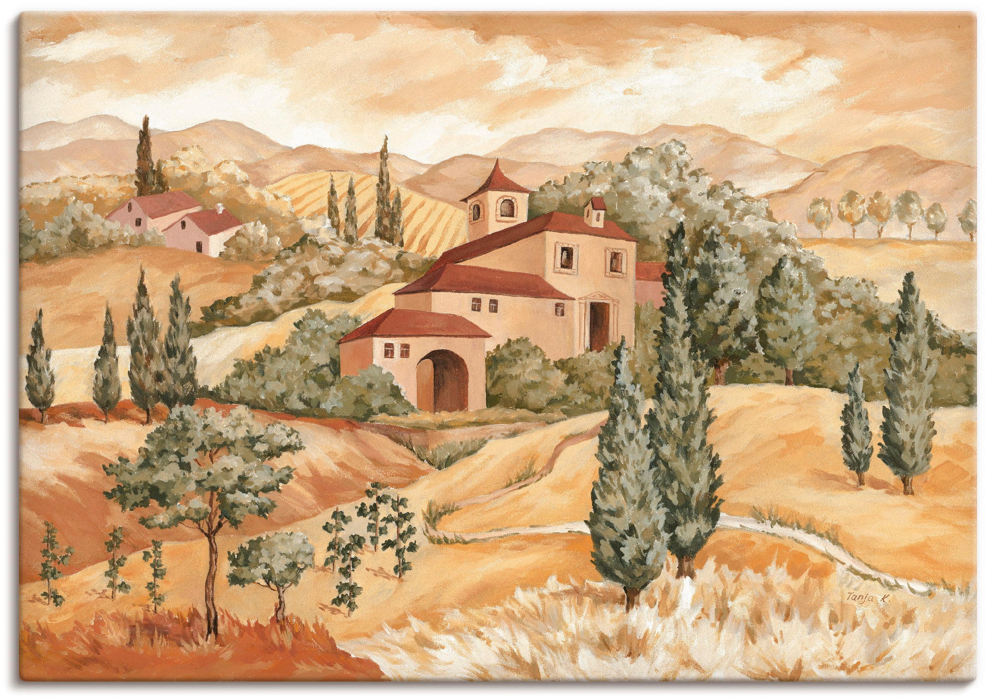 Artland Leinwandbild "Landschaft IV" Europa 1 Stk. tlg. auf Holzrahmen gesp günstig online kaufen