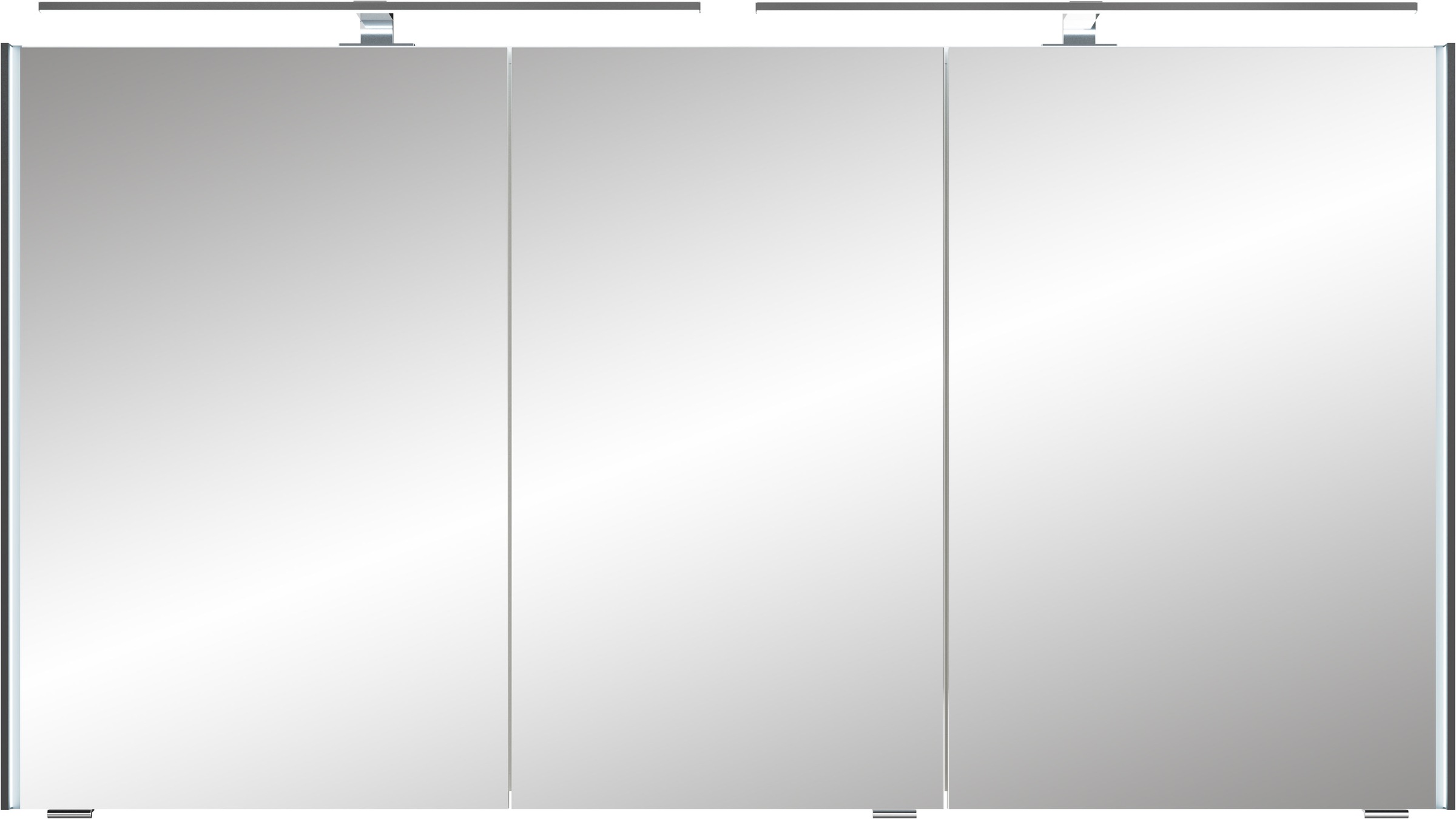 Saphir Badmöbel-Set »Badezimmer-Set 133,2 cm breit, inkl. Türdämpfer, 3 Türen, 4 Schubladen«, (Set, 2 St.), Serie 7045 2-teilig Mineralmarmor-Doppelwaschtisch, LED-Spiegelschrank