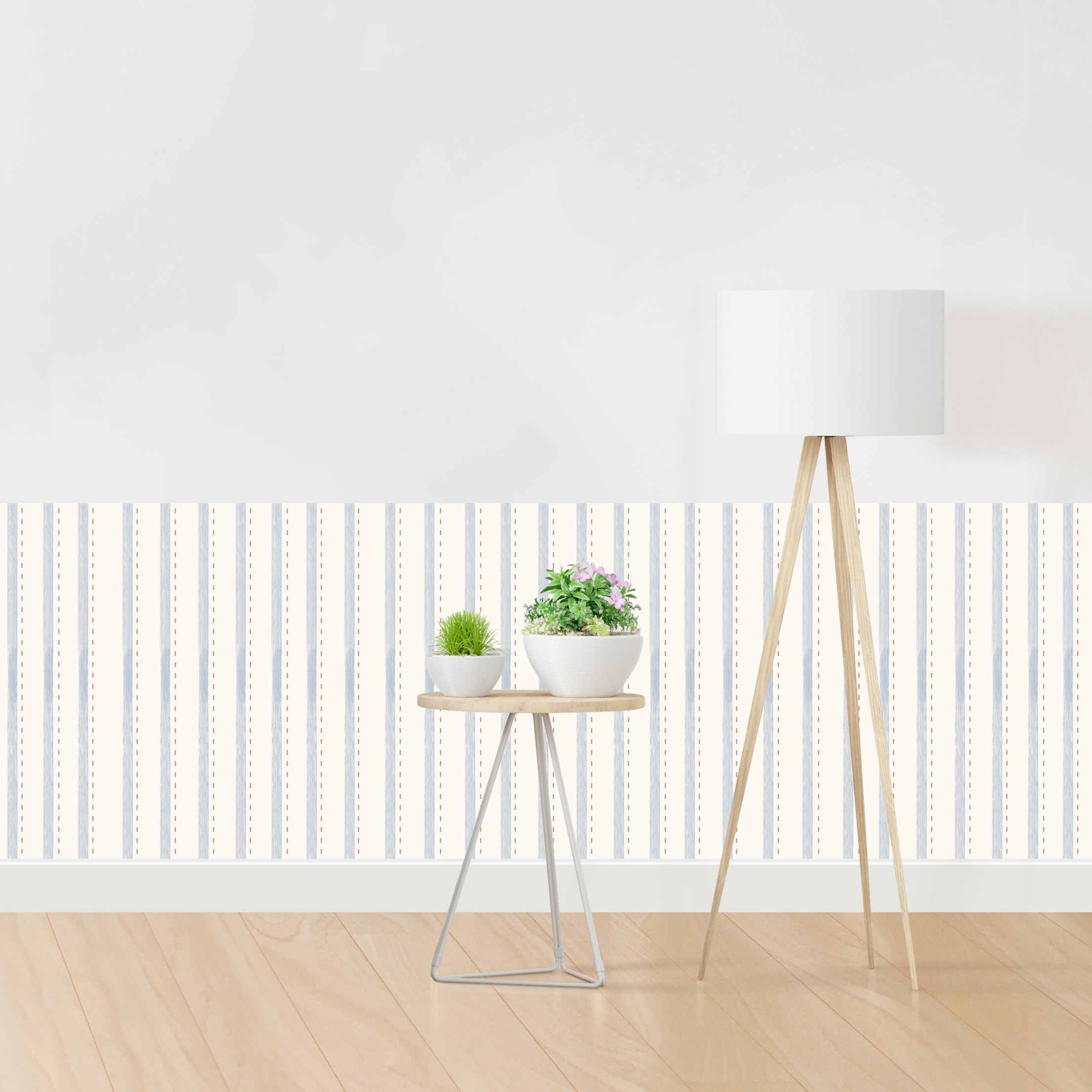 queence Bordüre »Wandbordüre Hellblau und Rot 250x90cm« Nadelstreifen | Streifen | bedruckt | gepunktet | gestreift | mehrfarbig | natürlich | seidenmatt glatt