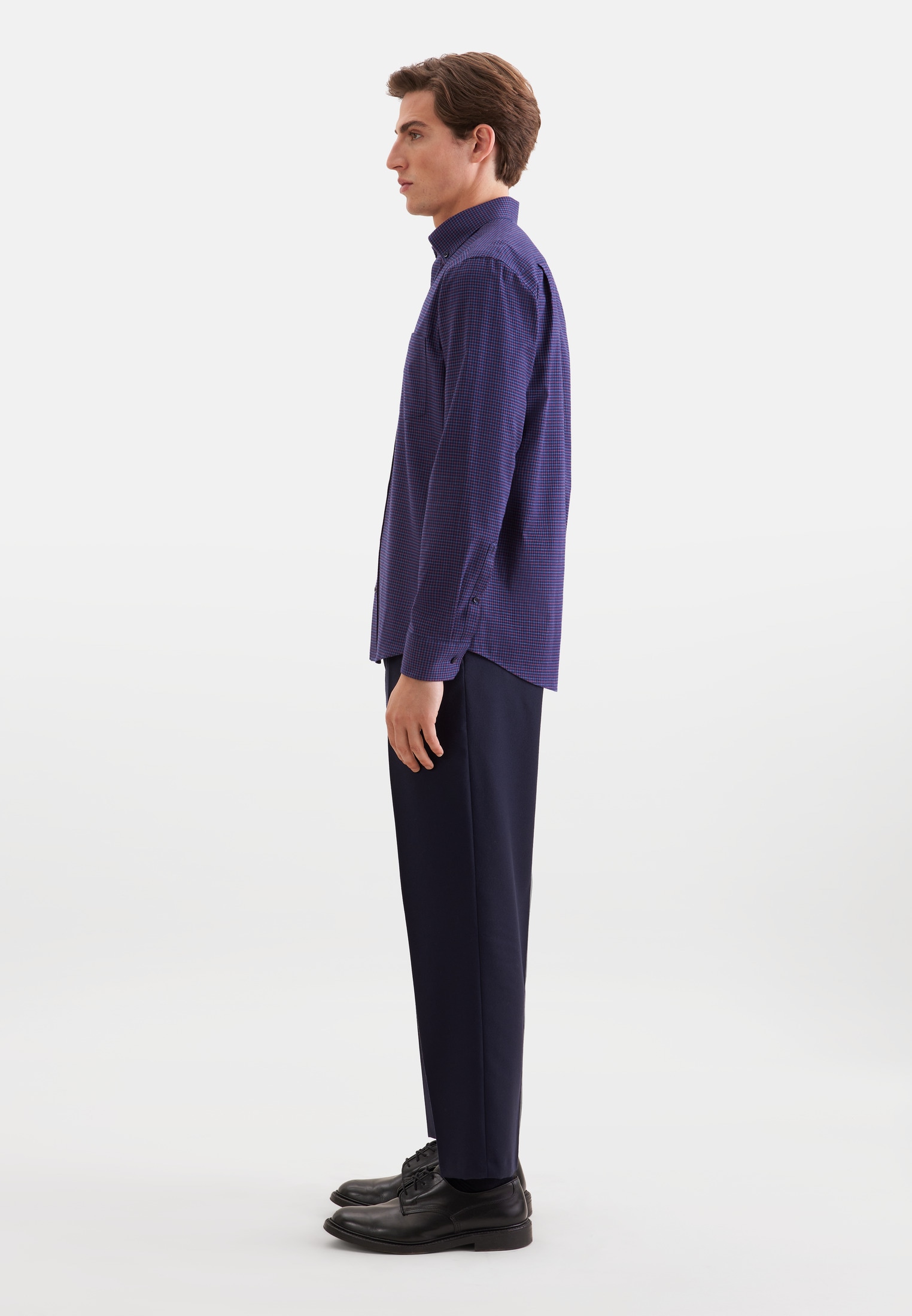 seidensticker Flanellhemd »Schwarze Rose« Regular 1/1 Button-Down-Kragen Karo