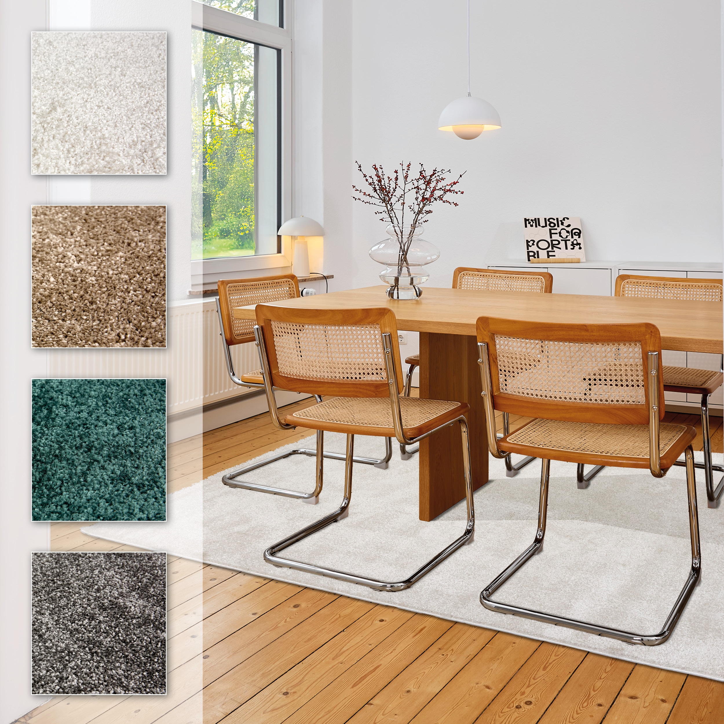 ASTRA "Sam 250" rechteckig 8 mm Höhe weicher Kurzflor, Wohnzimmer, Schlafzimmer