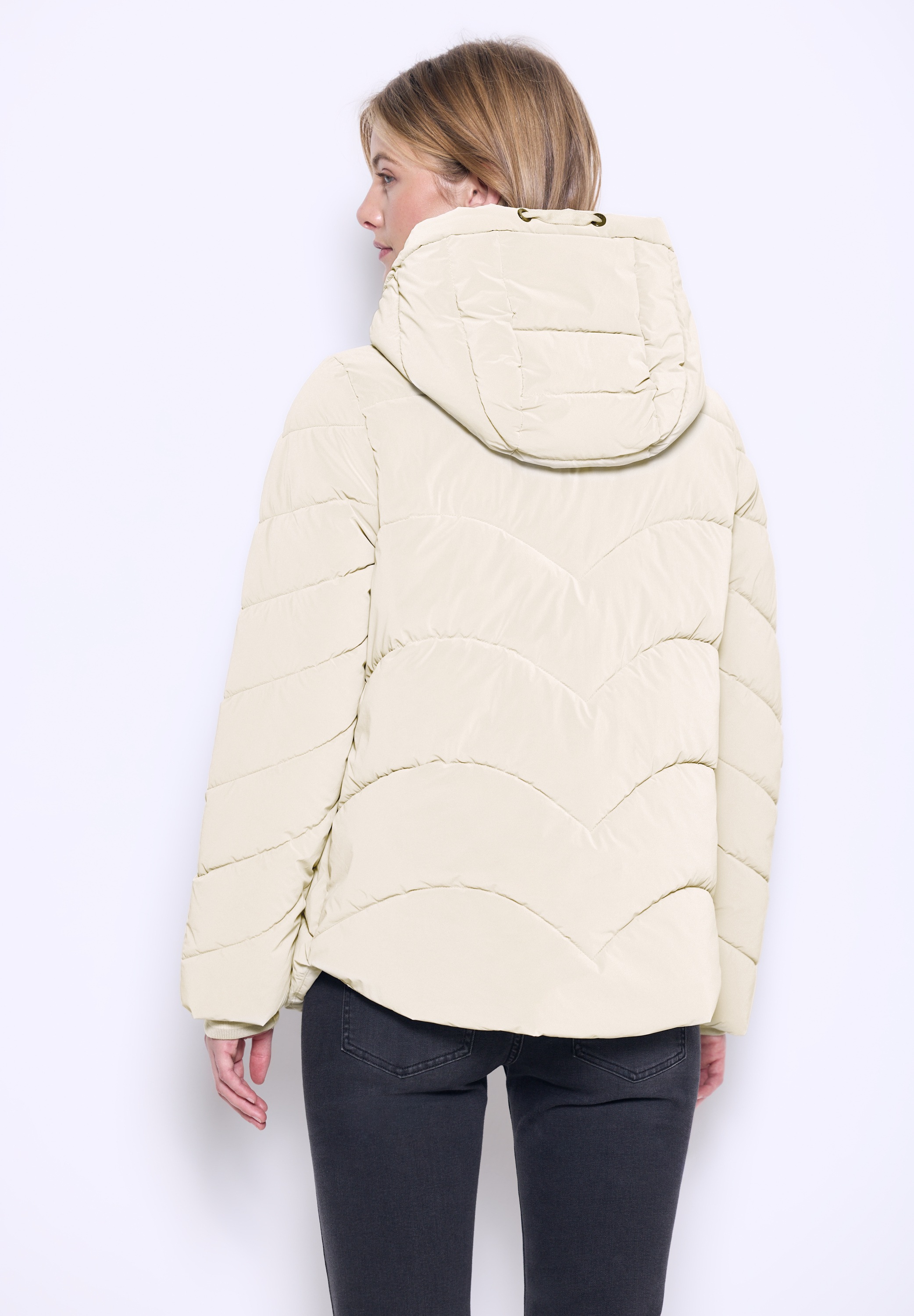 STREET ONE STUDIO Steppjacke, mit Kapuze, in Unifarbe