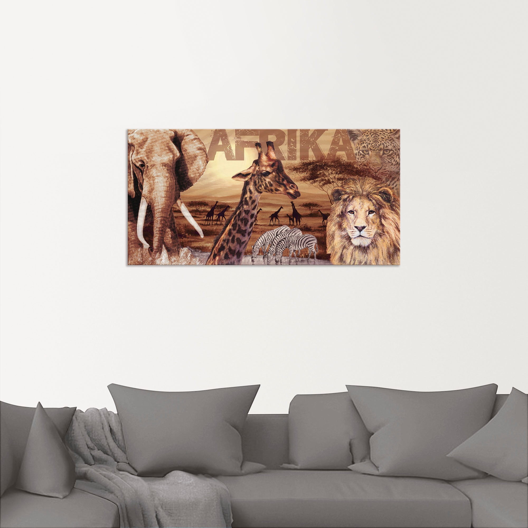 Artland Wandbild »Afrika«, Wildtiere, (1 St.), als Alubild, Outdoorbild, Leinwandbild, Poster, Wandaufkleber