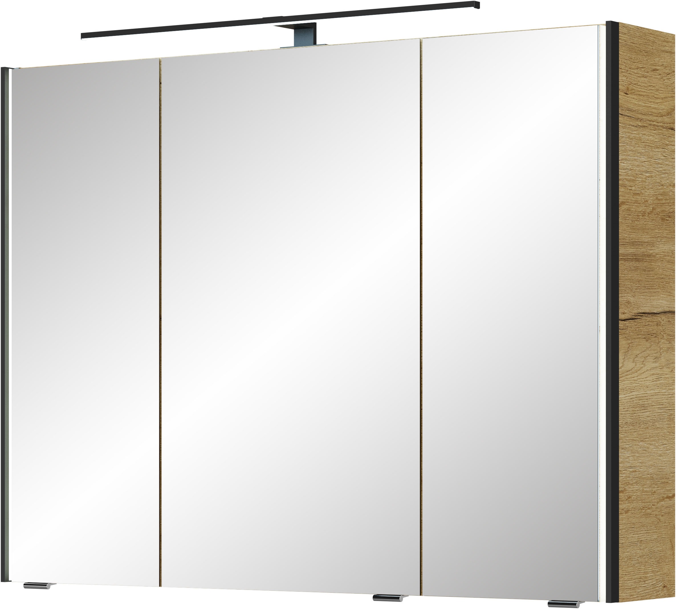 Saphir Badmöbel-Set »Serie 7045 2-teilig Mineralmarmor-Waschtisch mit LED-Spiegelschrank«, (Set, 2 St.), Badezimmer-Set 93,2 cm breit, inkl. Türdämpfer, 3 Türen, 2 Schubladen