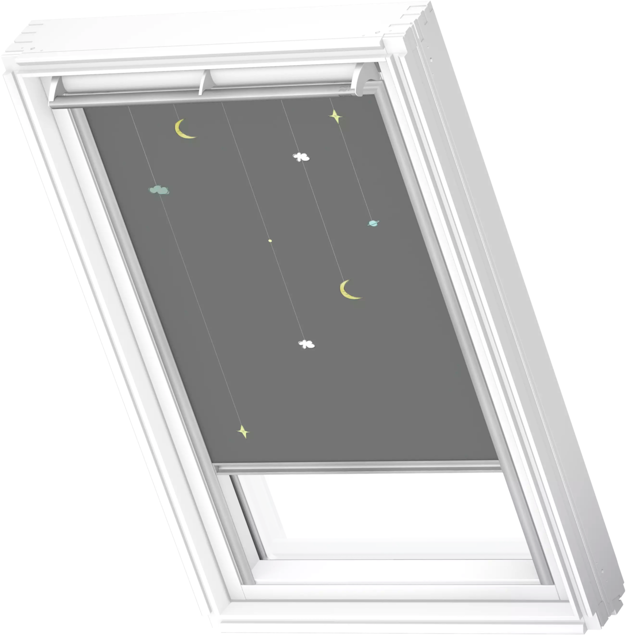 VELUX Verdunklungsrollo "DKL 4665S" verdunkelnd ohne Bohren in Führungsschienen alufarbene Führungsschienen & Griffleiste