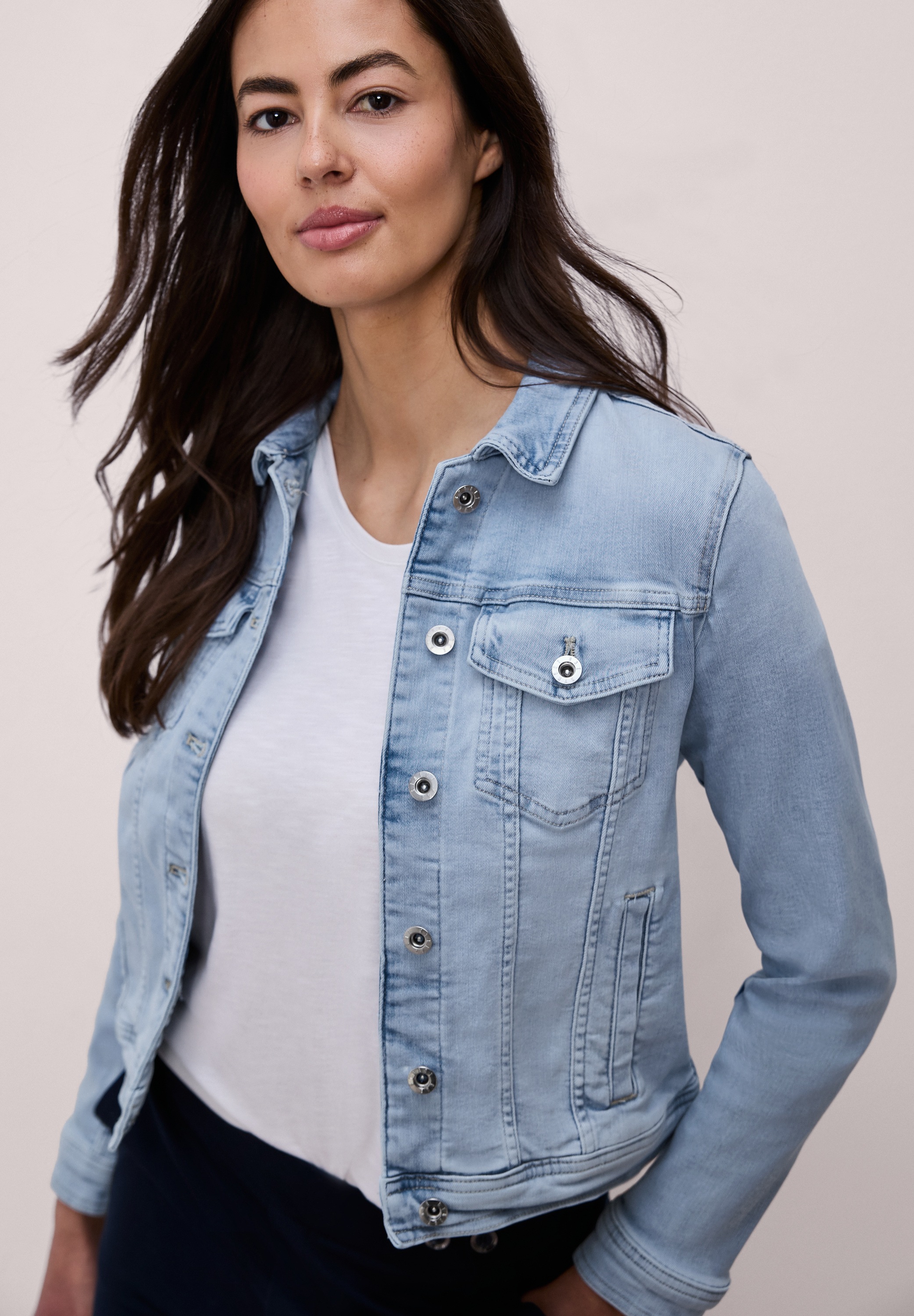 STREET ONE Jeansjacke ohne Kapuze in Denim-Optik günstig online kaufen